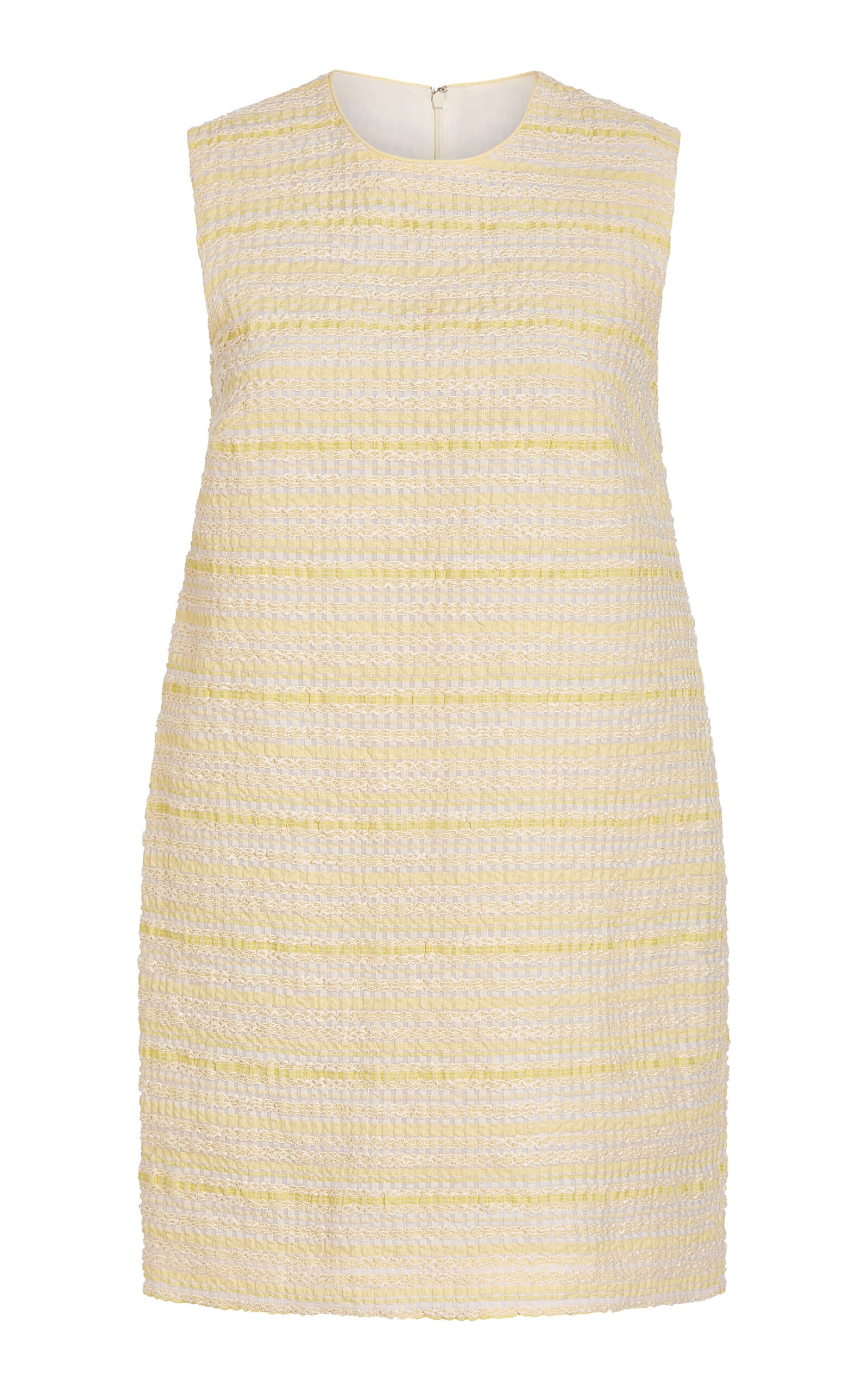 Markarian Daisy Striped-organza Mini Cocoon Dress In Yellow