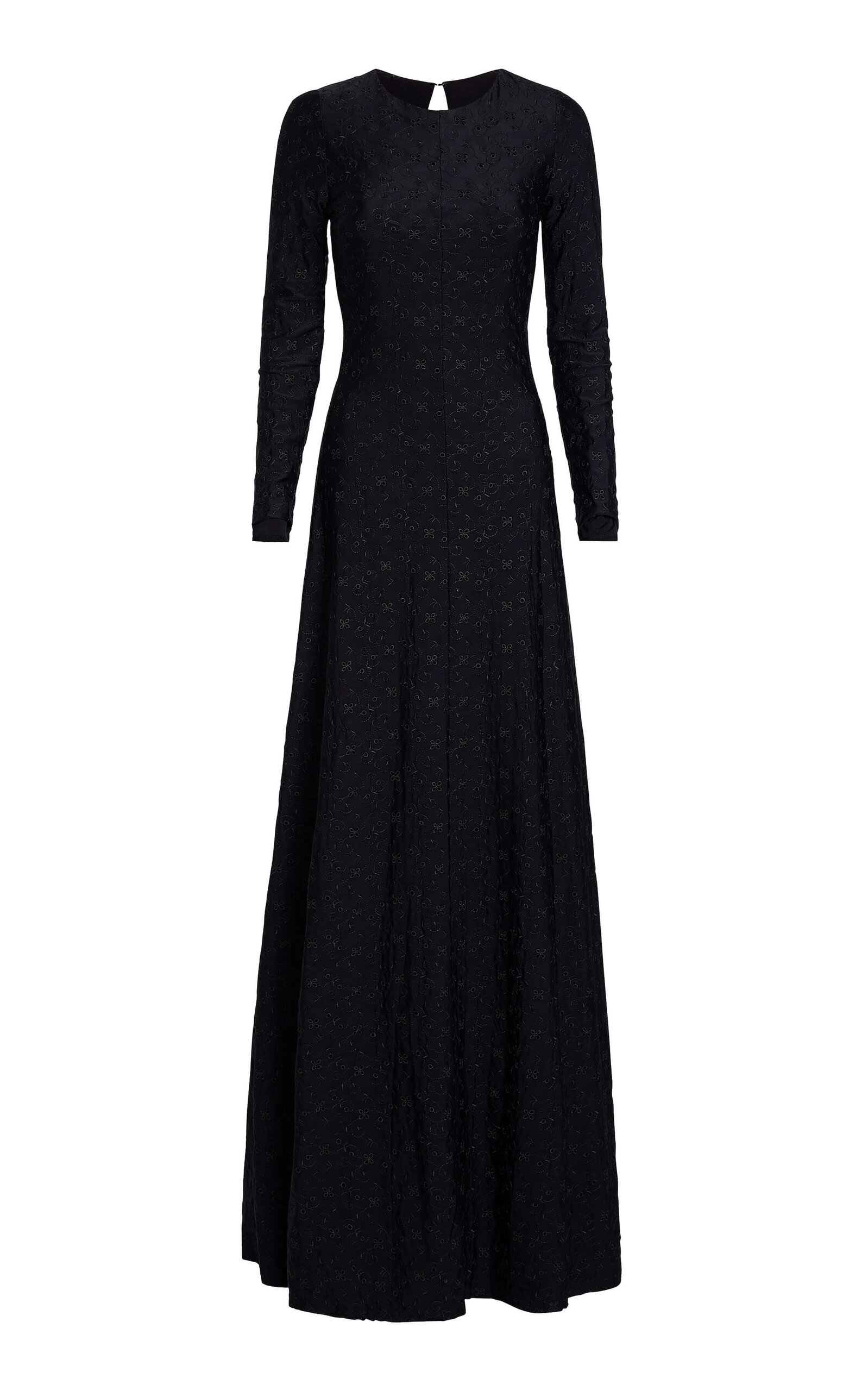 Markarian Agnes Jersey Eyelet Gown In Black