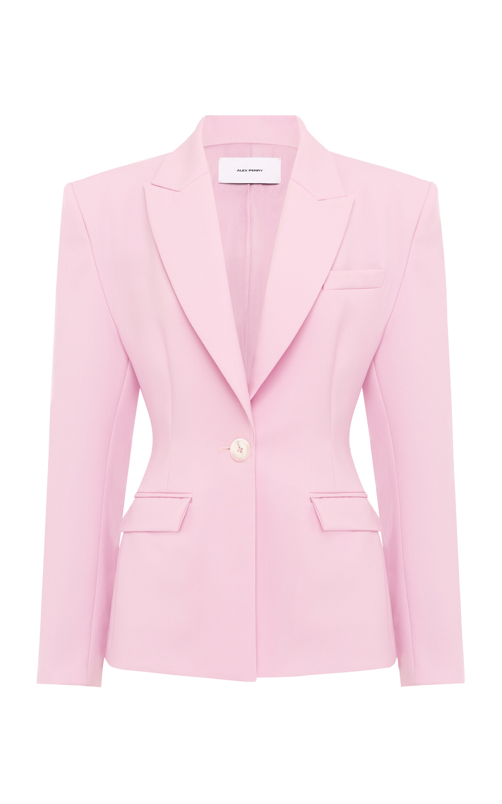 Alex Perry Single-breasted Virgin-wool Blazer In Pink