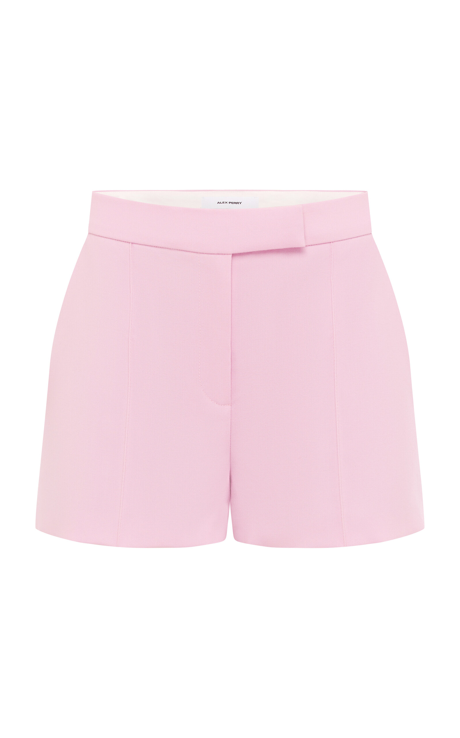 Alex Perry Low-rise Virgin-wool Shorts In Pink