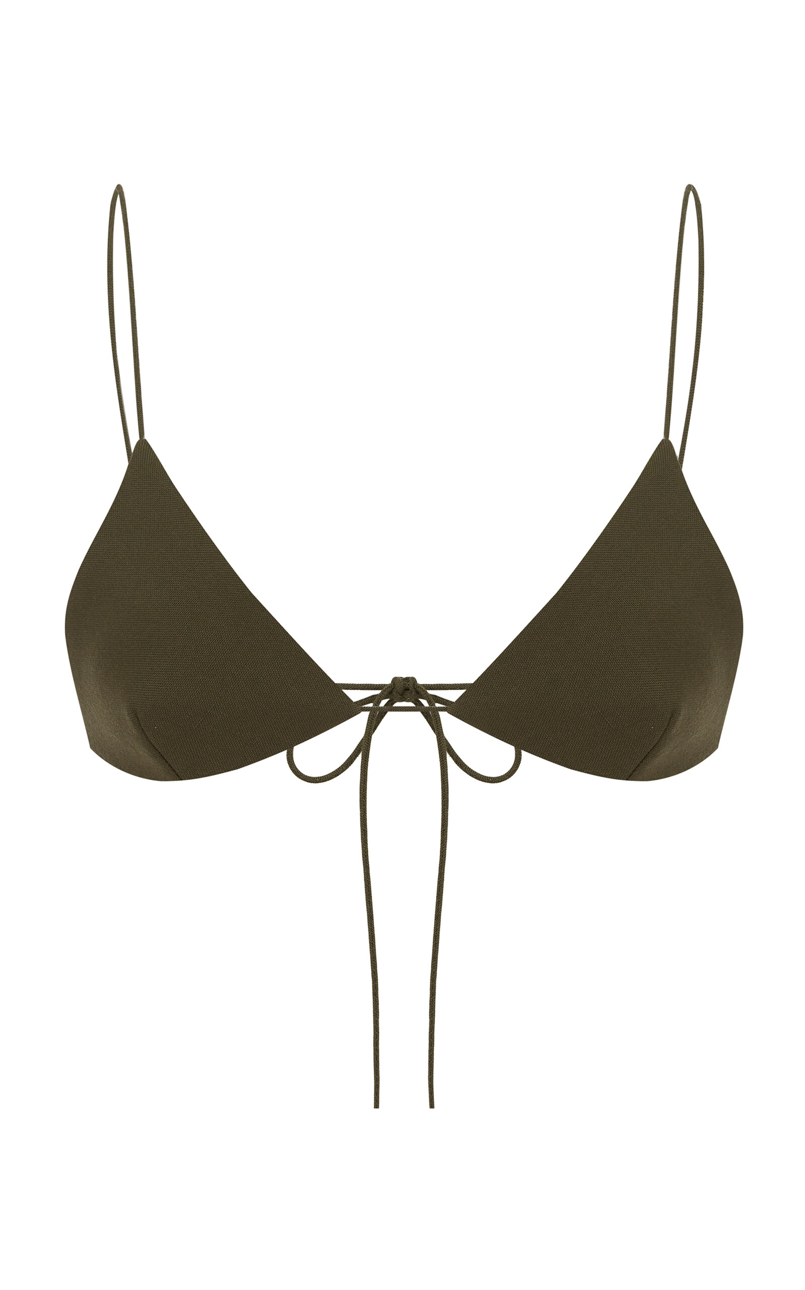 Alex Perry Virgin-wool Bikini Top In Green