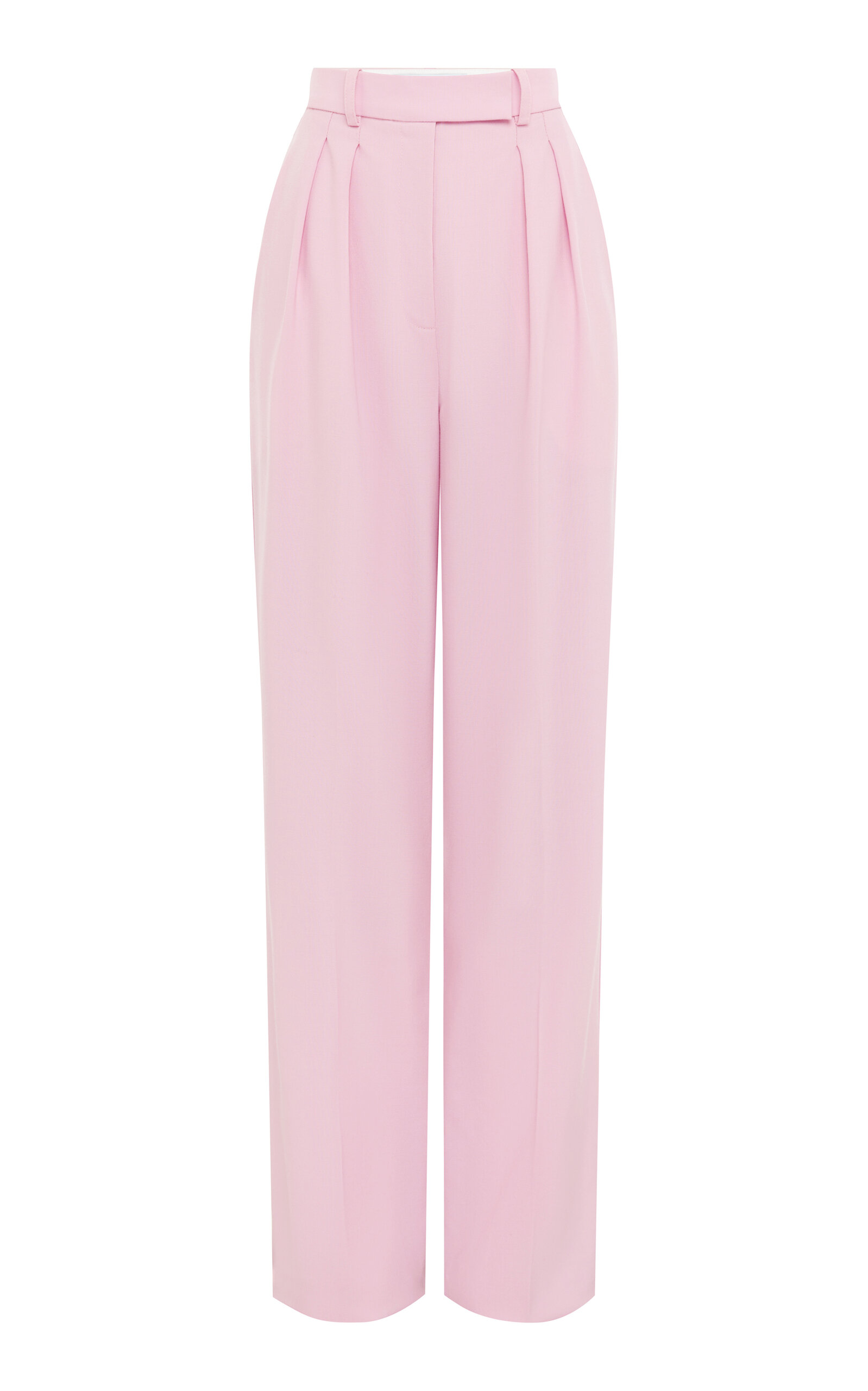 Alex Perry Tailored Virgin-wool Straight-leg Pants In Pink