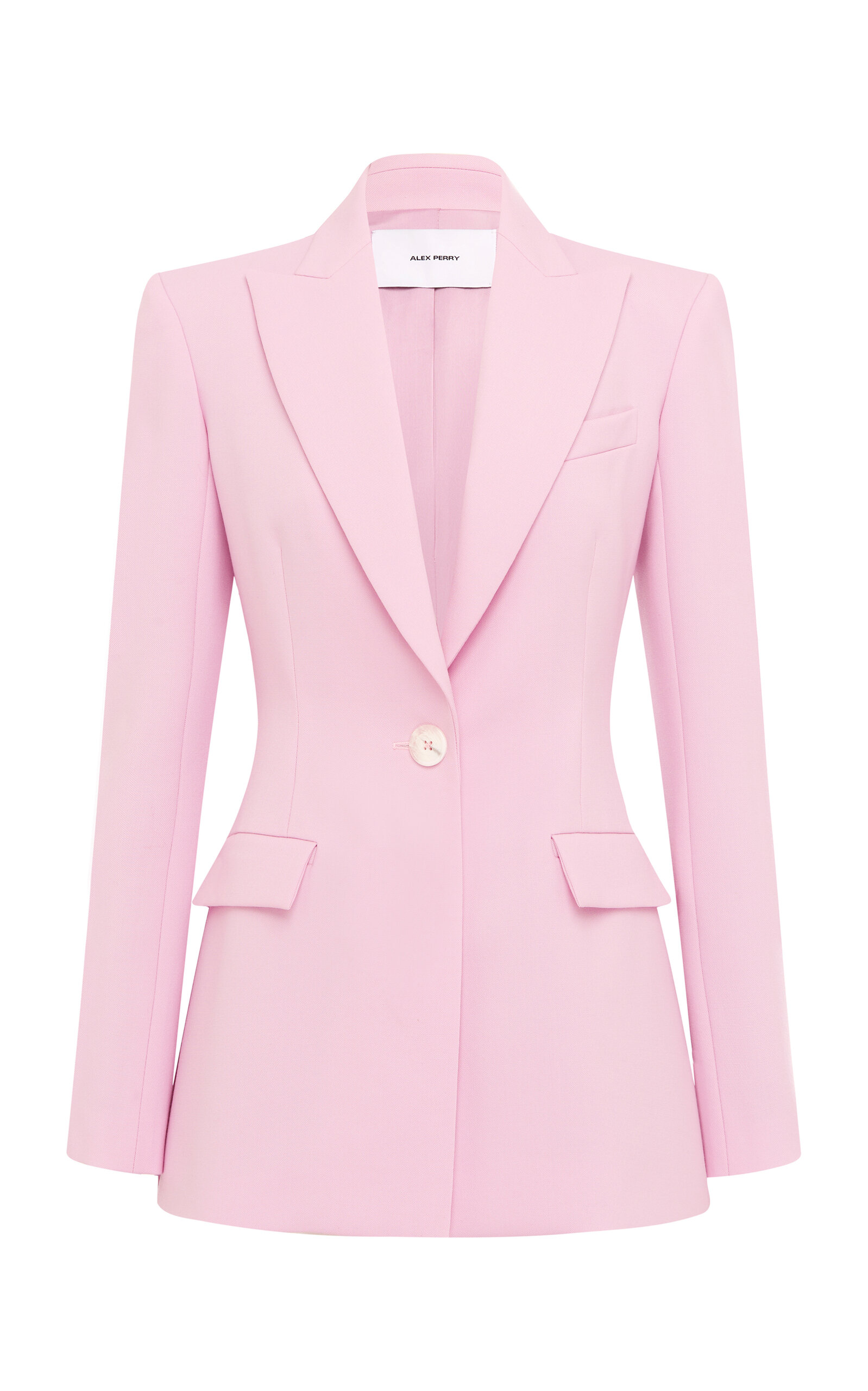 Alex Perry Single-breasted Virgin-wool Blazer In Pink