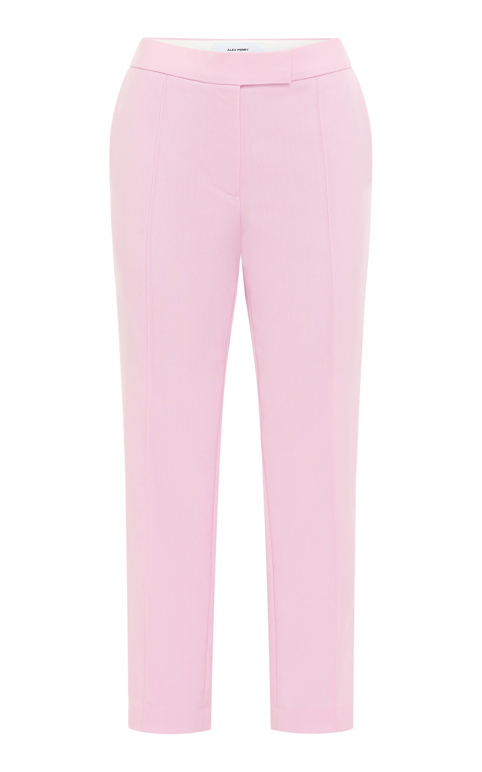 Alex Perry Cropped Virgin-wool Straight-leg Pants In Pink