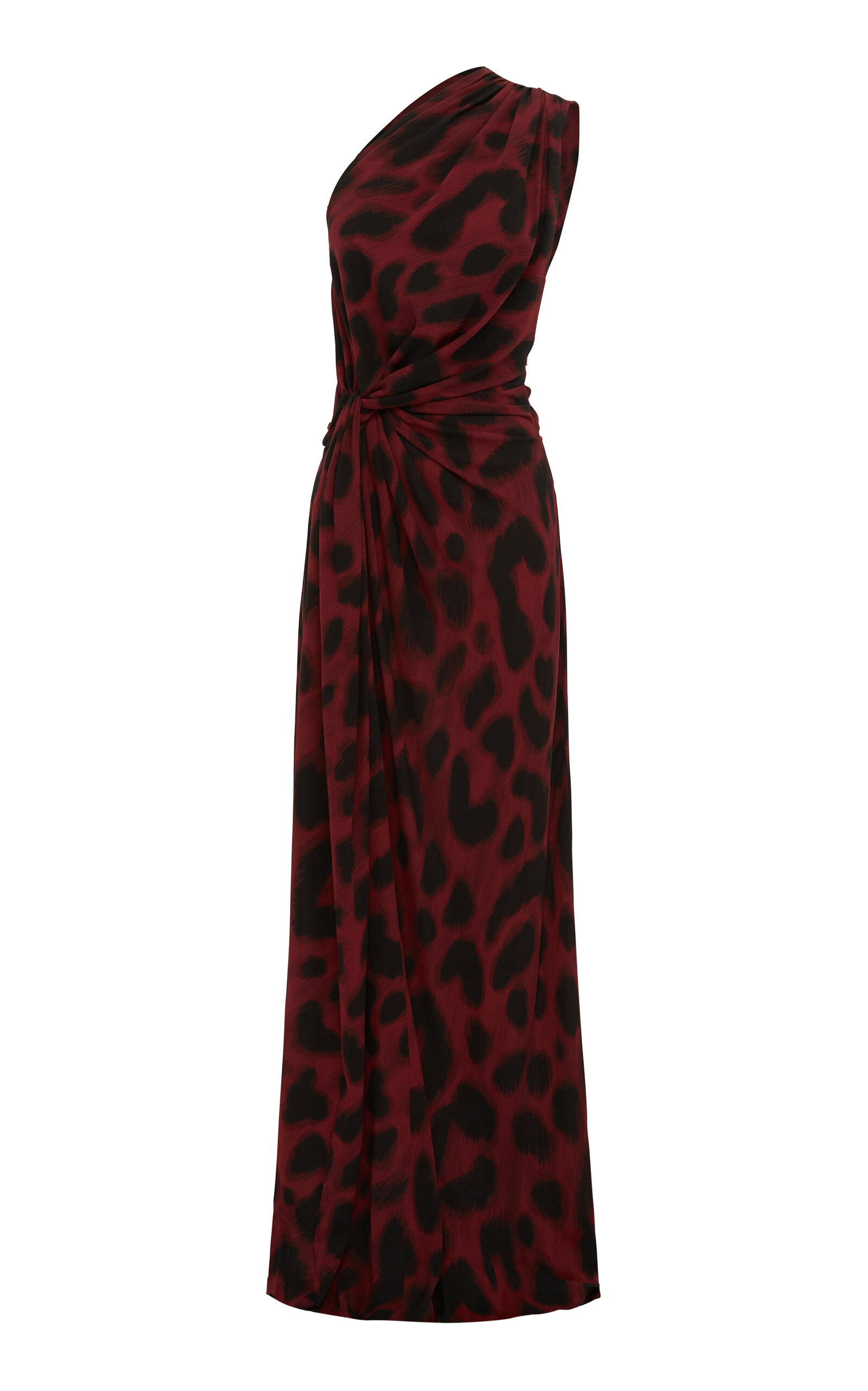 Alex Perry Draped Silk-Georgette Gown - Animal