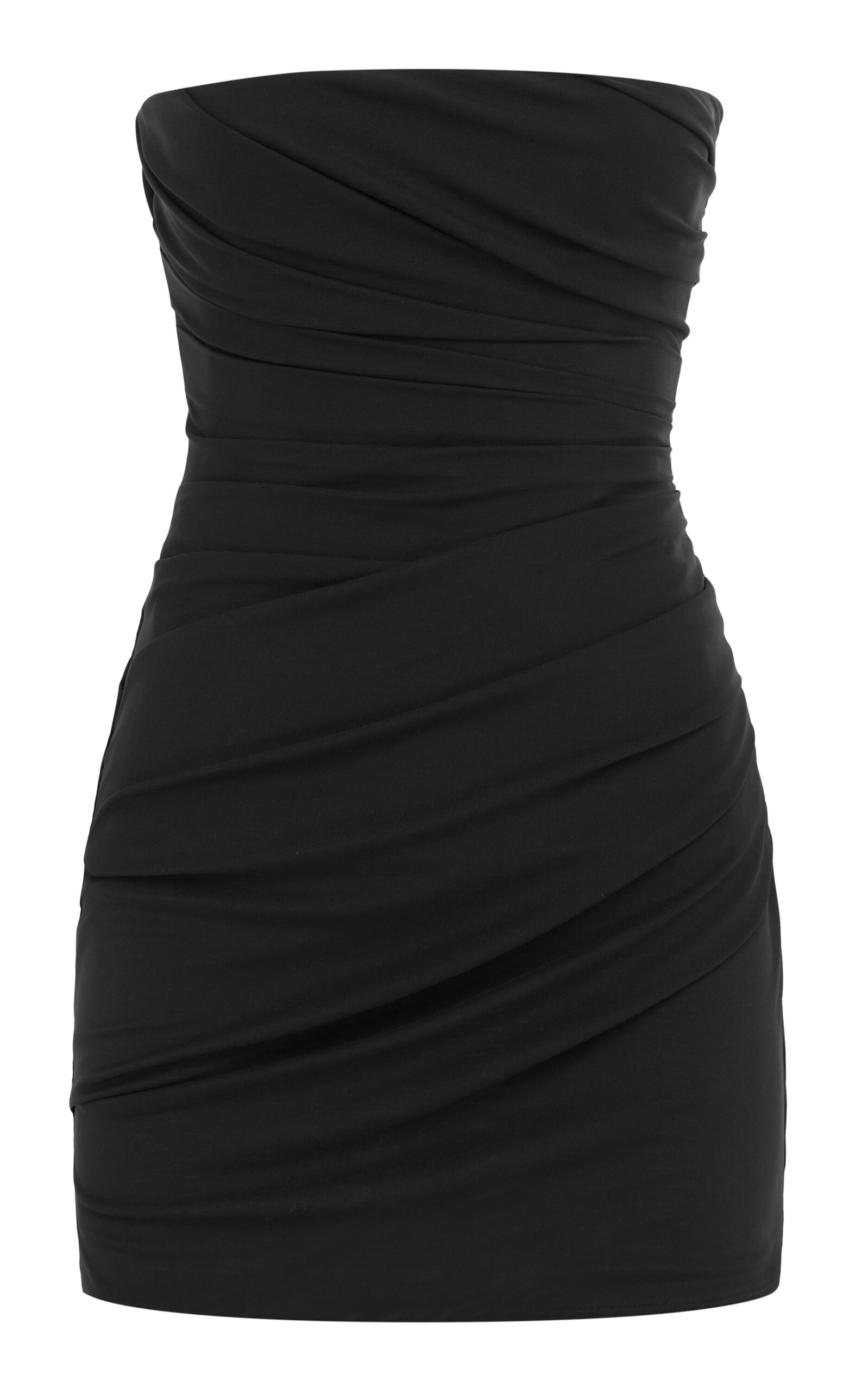 Alex Perry Strapless Stretch-mesh Mini Dress In Black