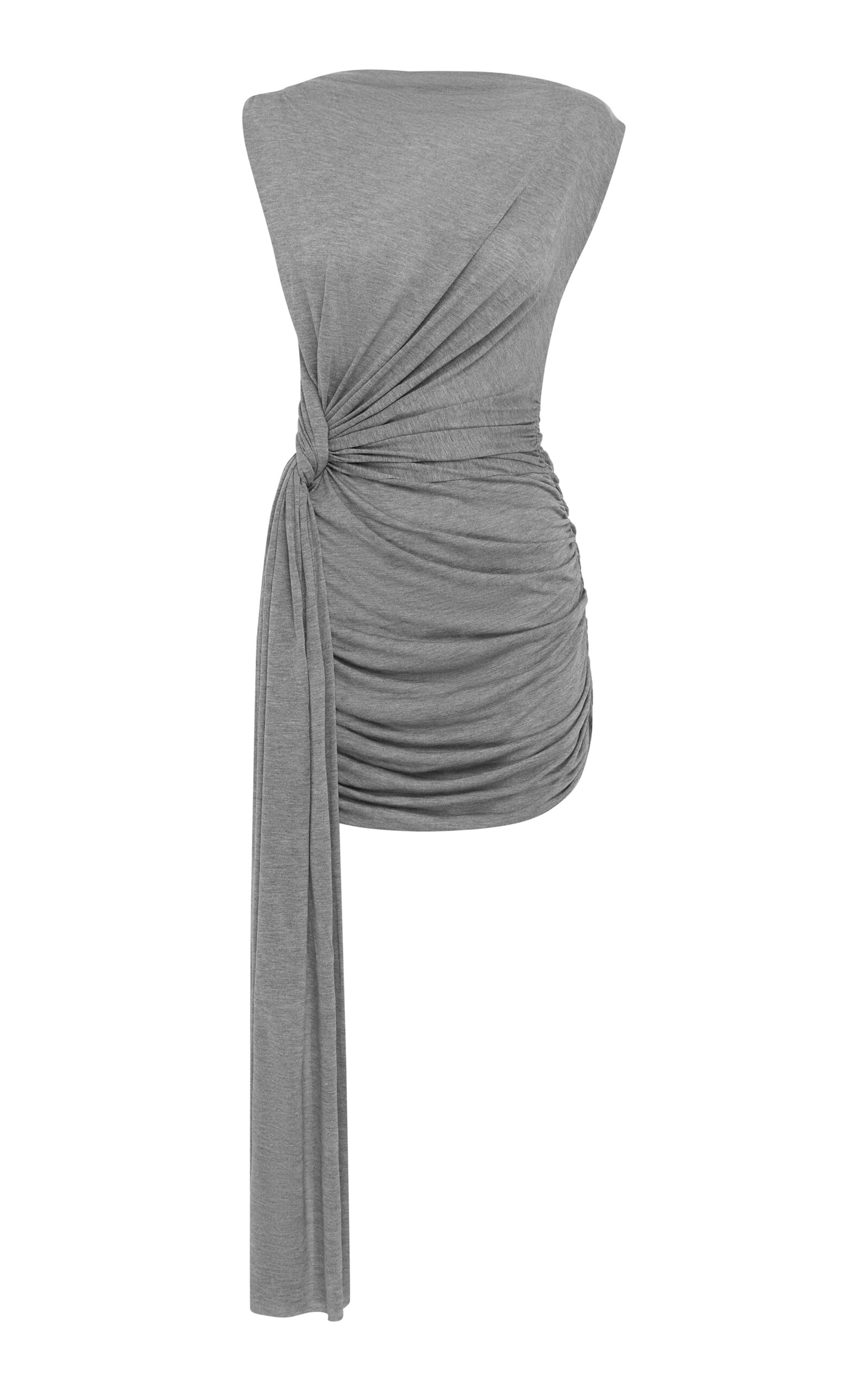 Alex Perry Knotted Mini Dress In Gray