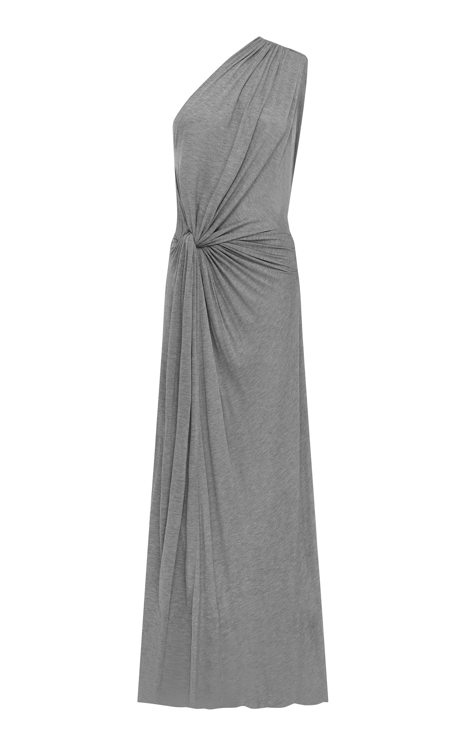Alex Perry One-shoulder Draped Gown In Gray
