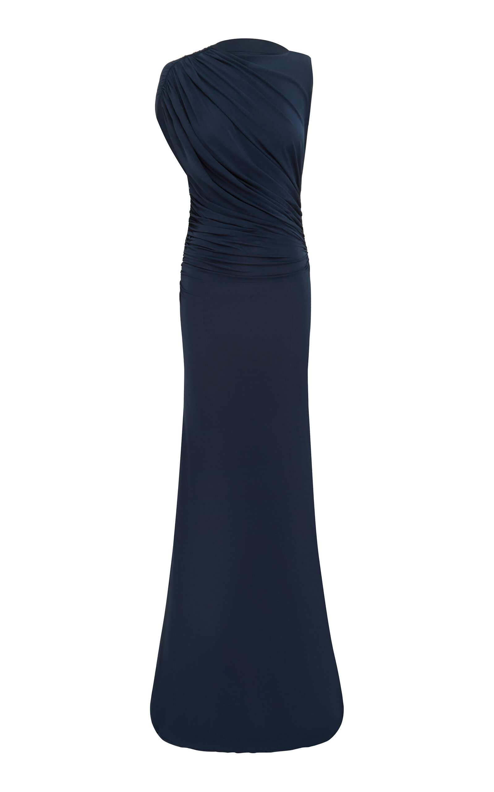 Alex Perry Draped-Sleeve Gown - Navy