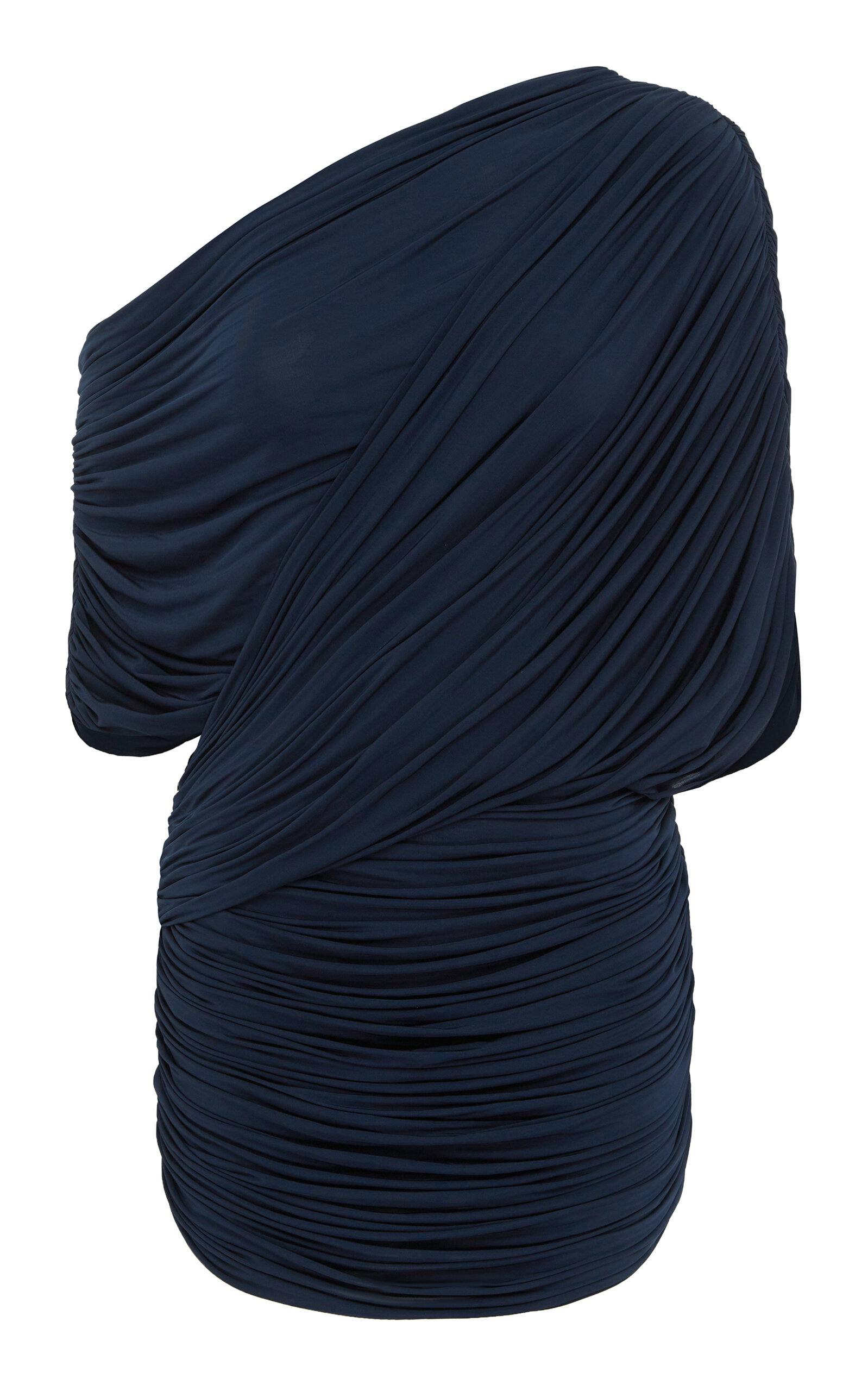 Alex Perry Off-the-shoulder Draped Mini Dress In Blue