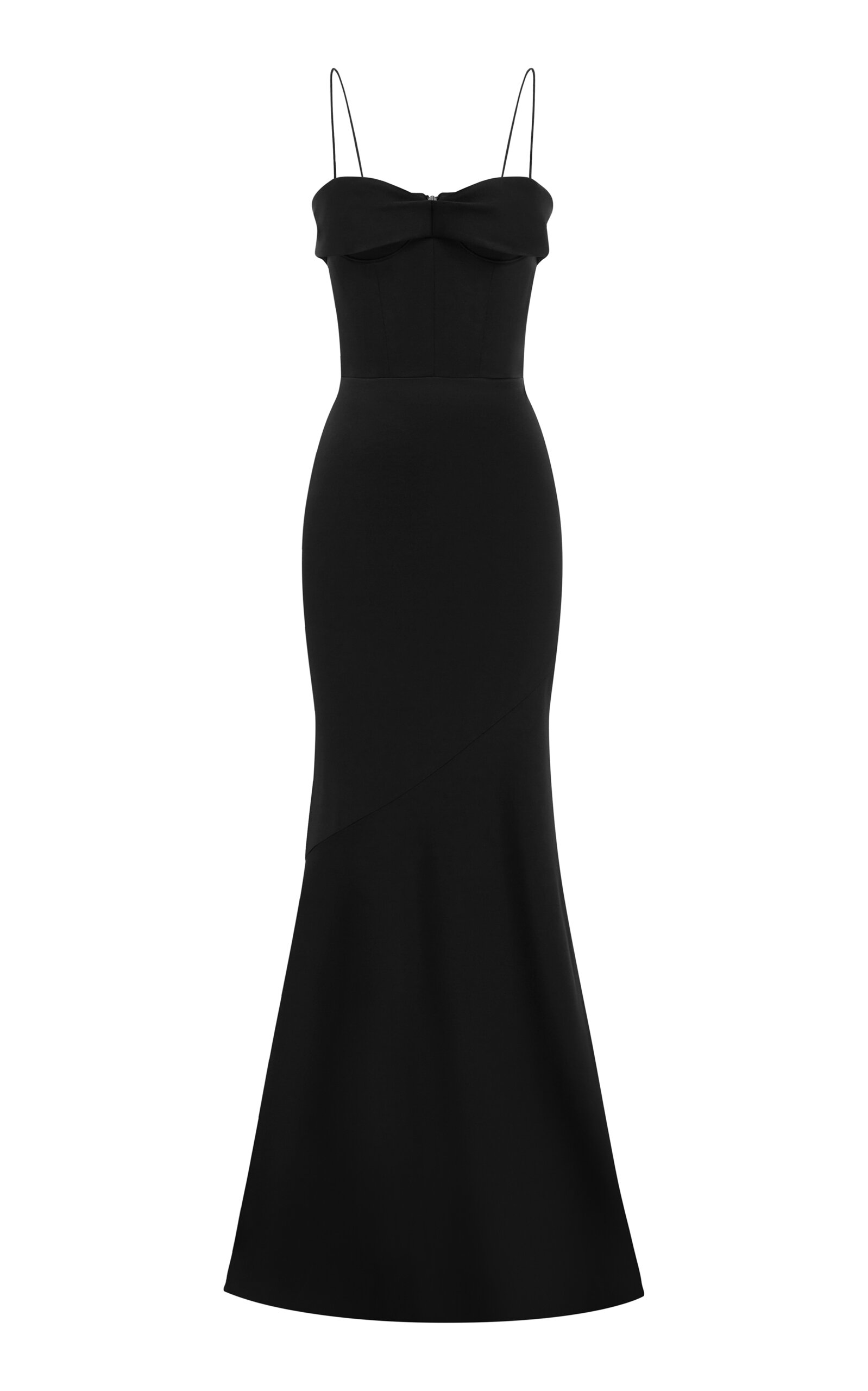 Alex Perry Cupped Draped Satin-Crepe Gown