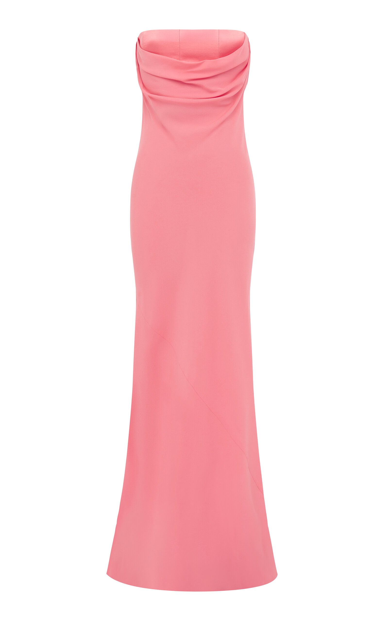 Alex Perry Corseted Duchess-Satin & Silk-Georgette Gown - Coral