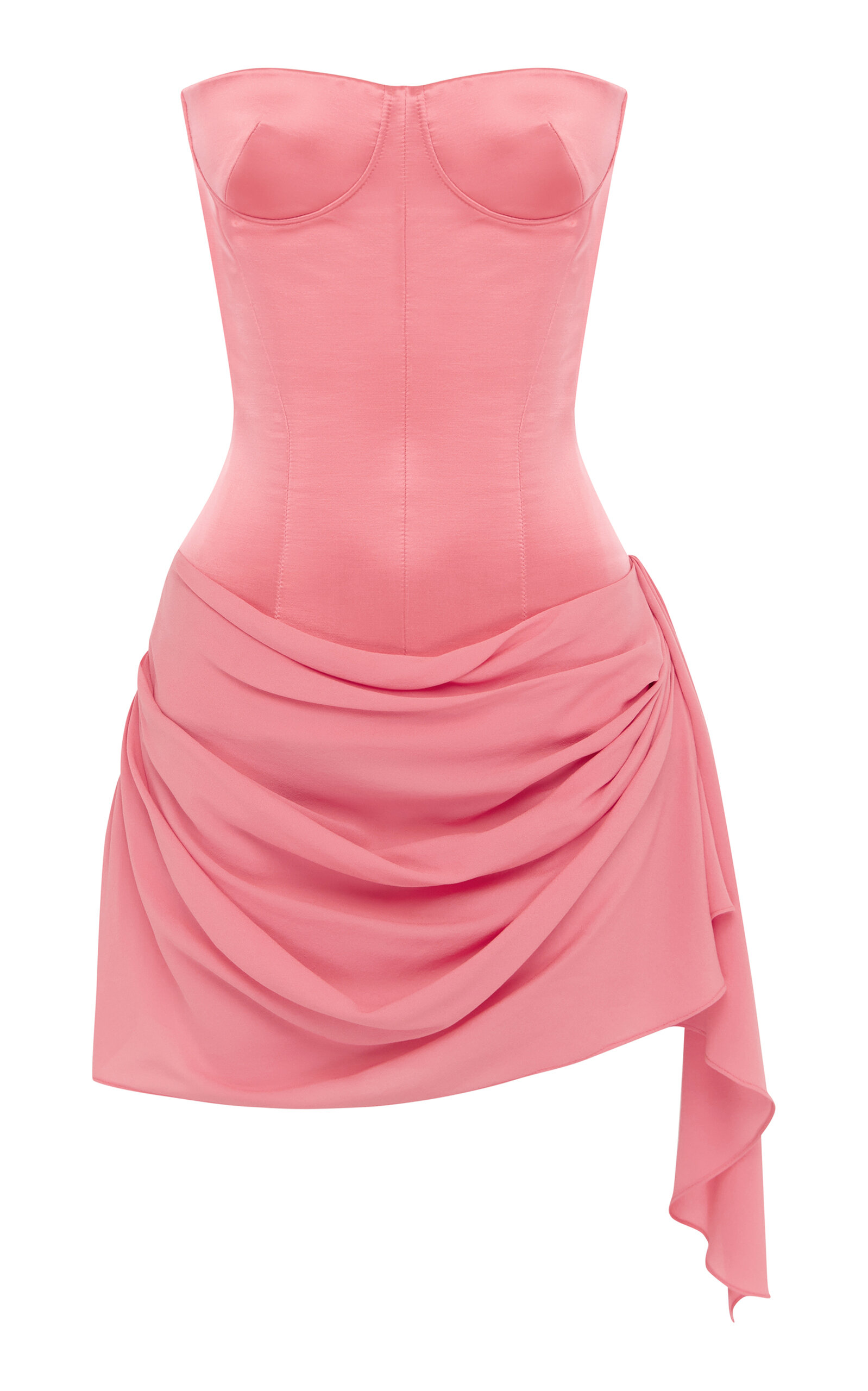 Alex Perry Draped Duchess-satin & Silk-georgette Mini Dress In Pattern