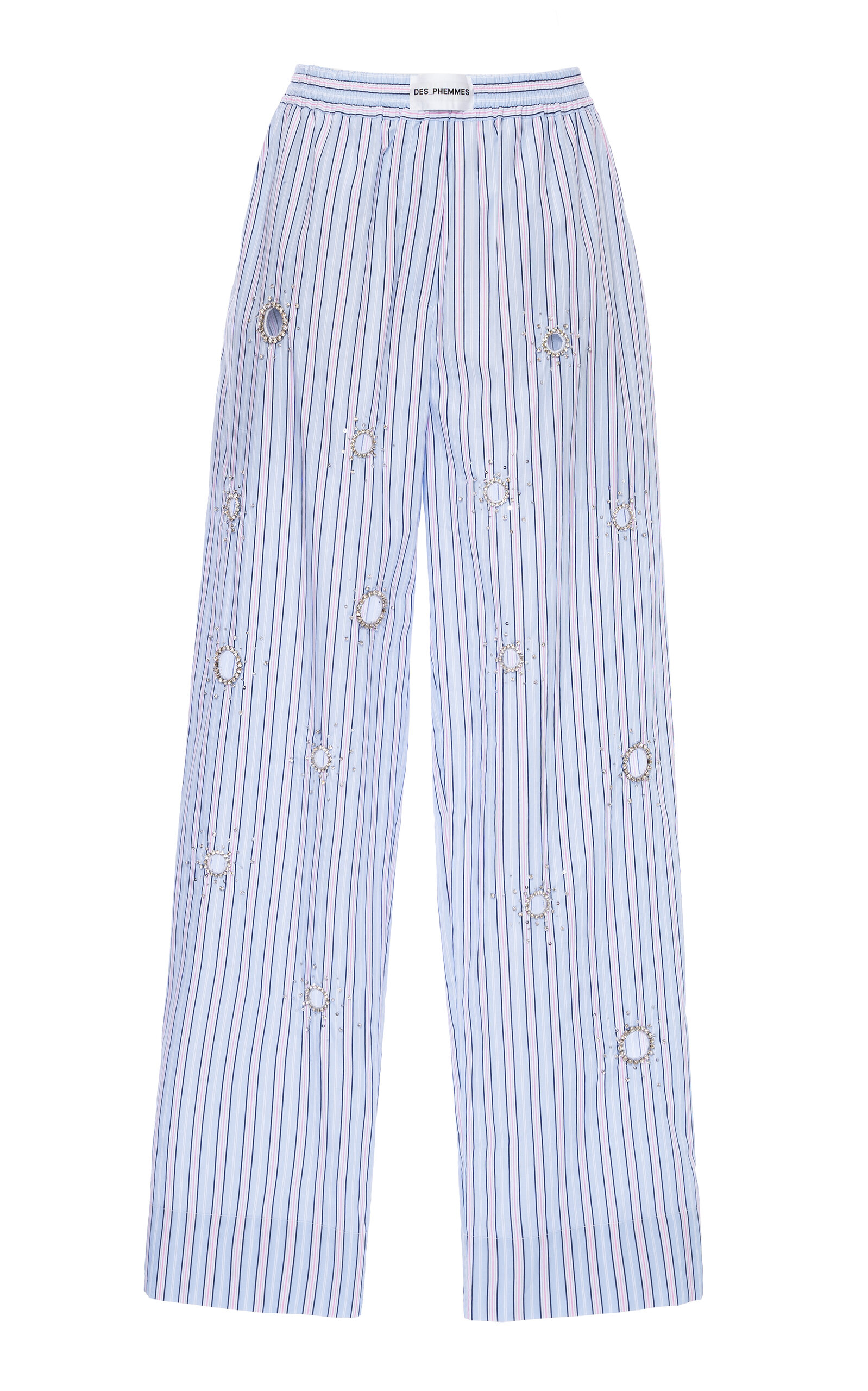 DES_PHEMMES Mirror-Embellished Pajama Pants - Stripe