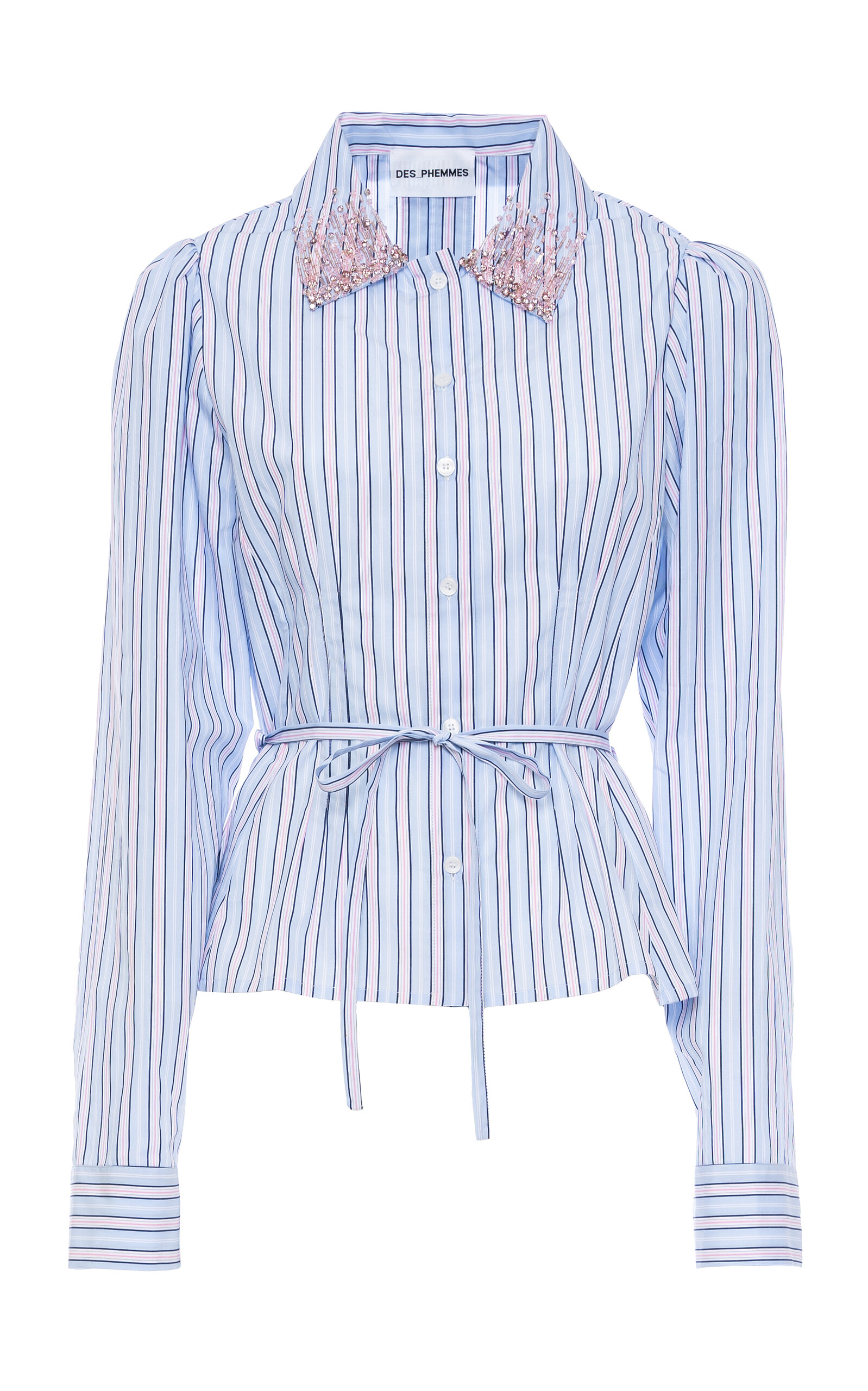DES_PHEMMES Petite Classic Beaded Cotton Shirt