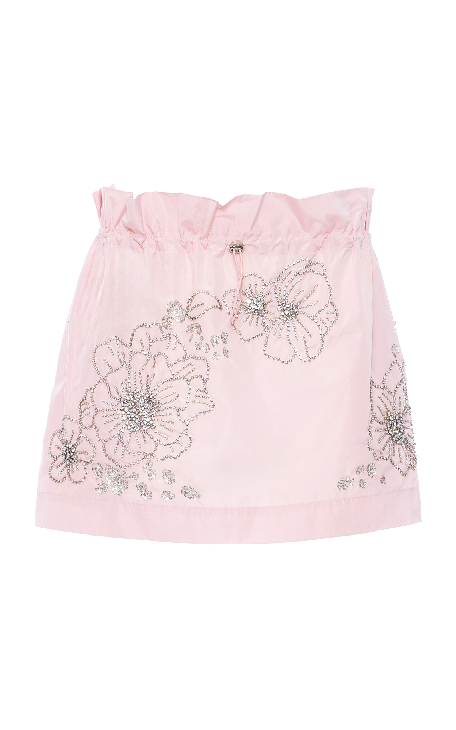 Des_phemmes Parachute Floral Bead-embellished Mini Skirt In Pink