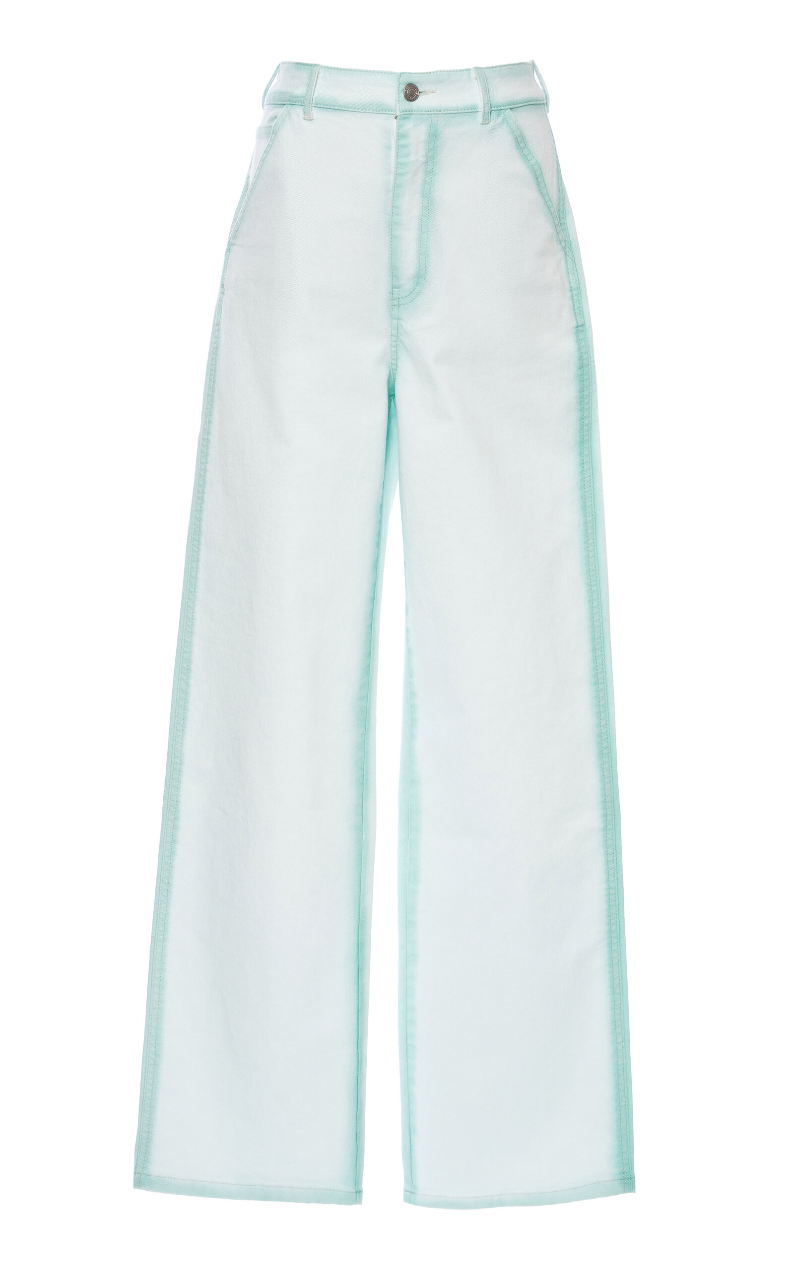 Des_phemmes Contrast Outline Denim Cargo Pants In Blue