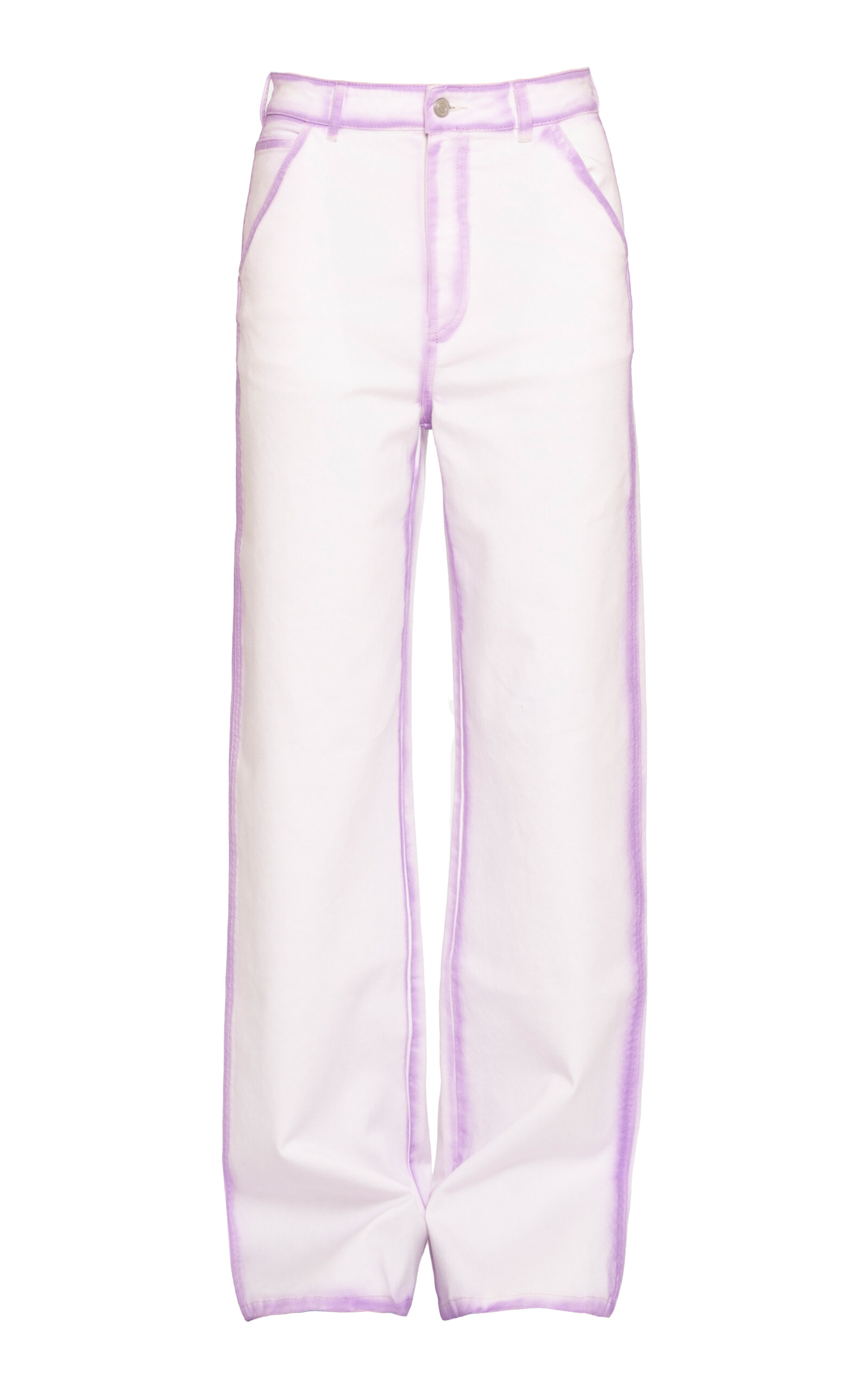 Des_phemmes Contrast Outline Denim Cargo Pants In Multi