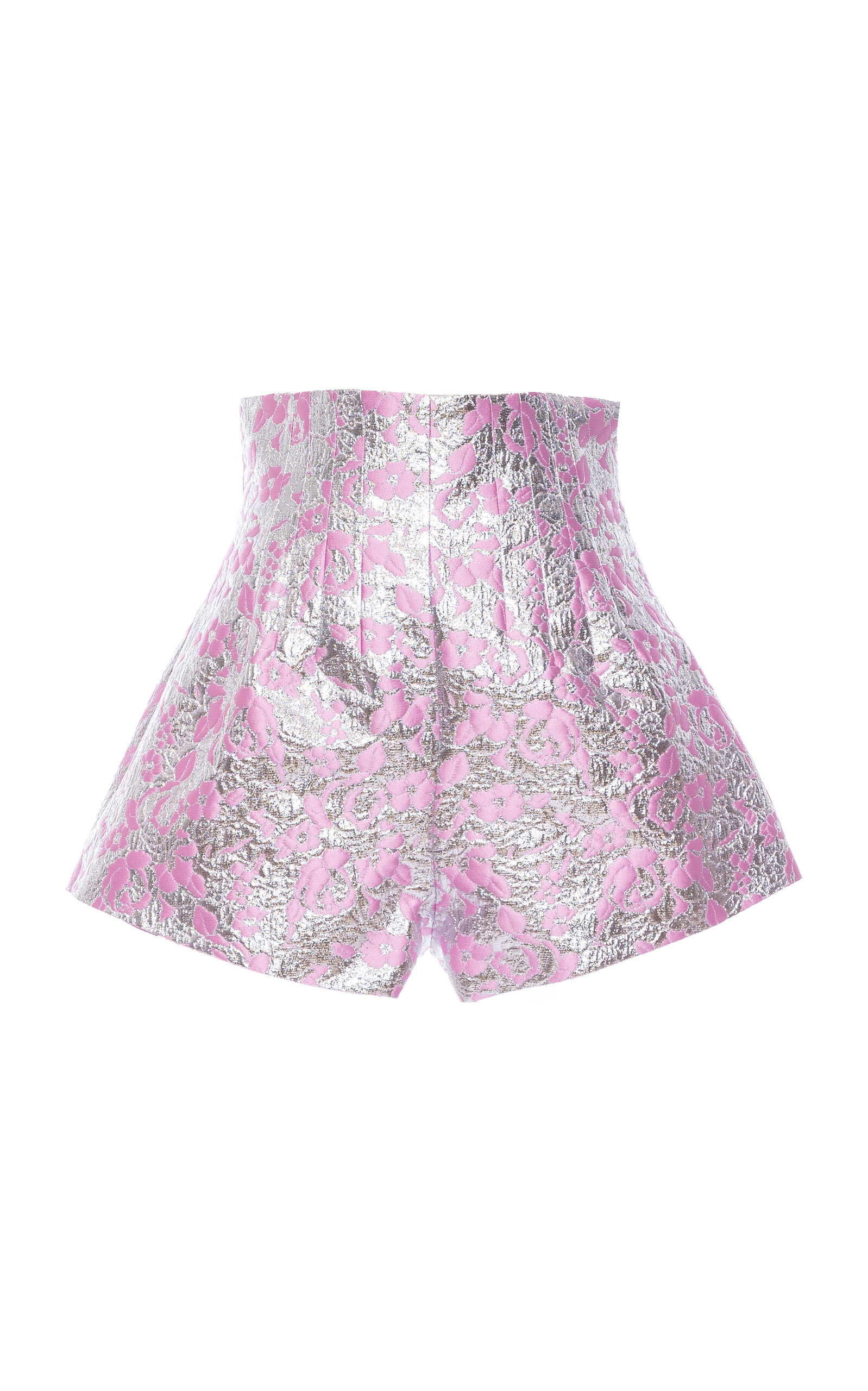 Des_phemmes Floral Jacquard Tailored Shorts In Pink