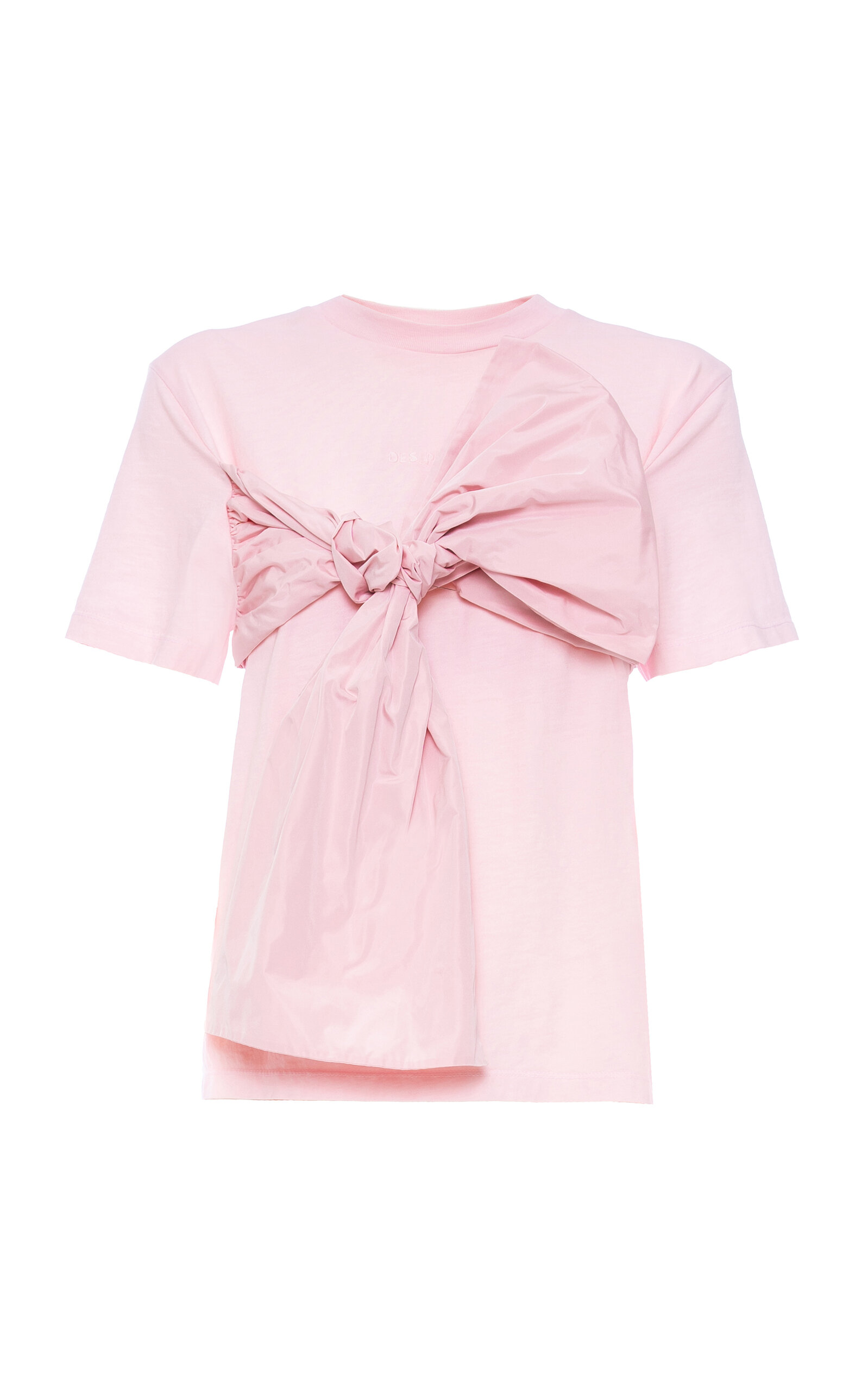 DES_PHEMMES Oversized Bow Cotton T-Shirt - Light Pink