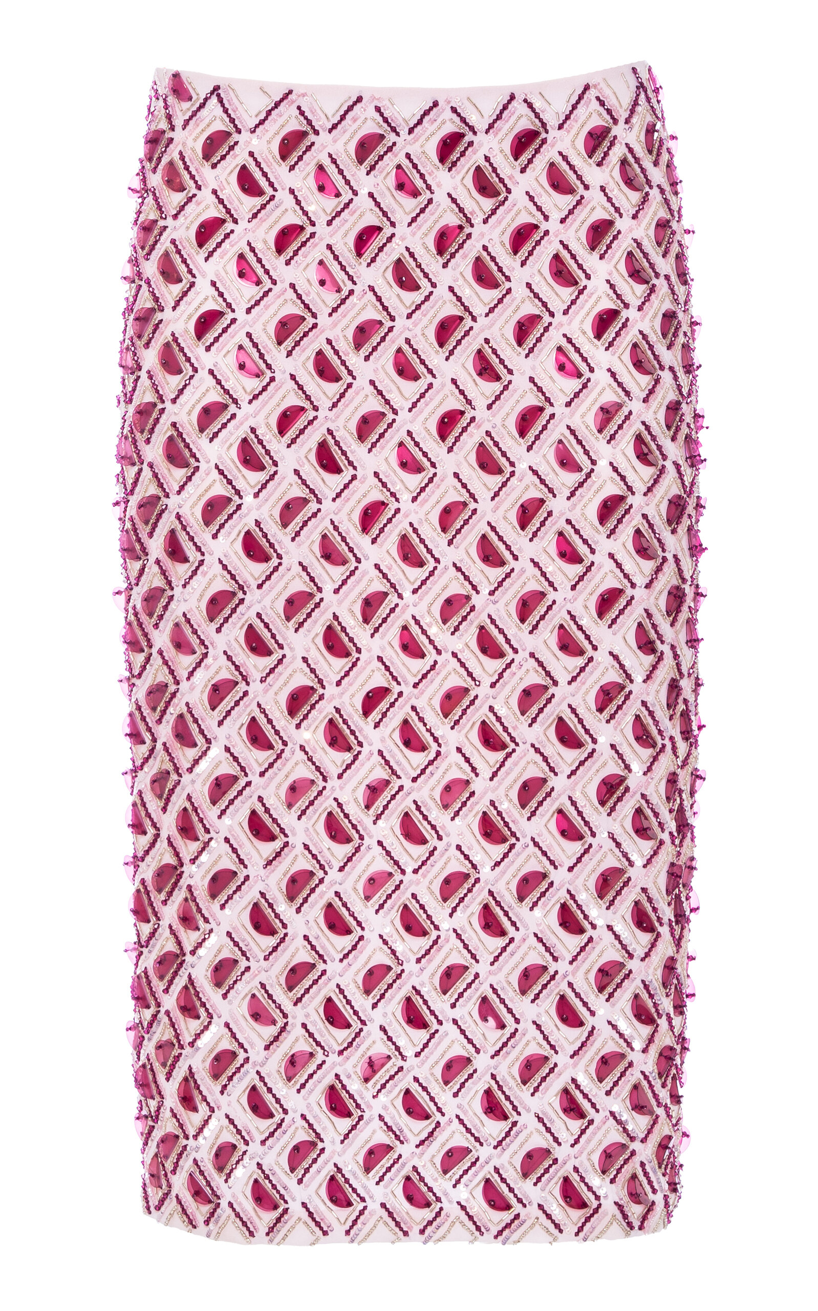 DES_PHEMMES Geometric Sequined Cotton Midi Skirt - Multi