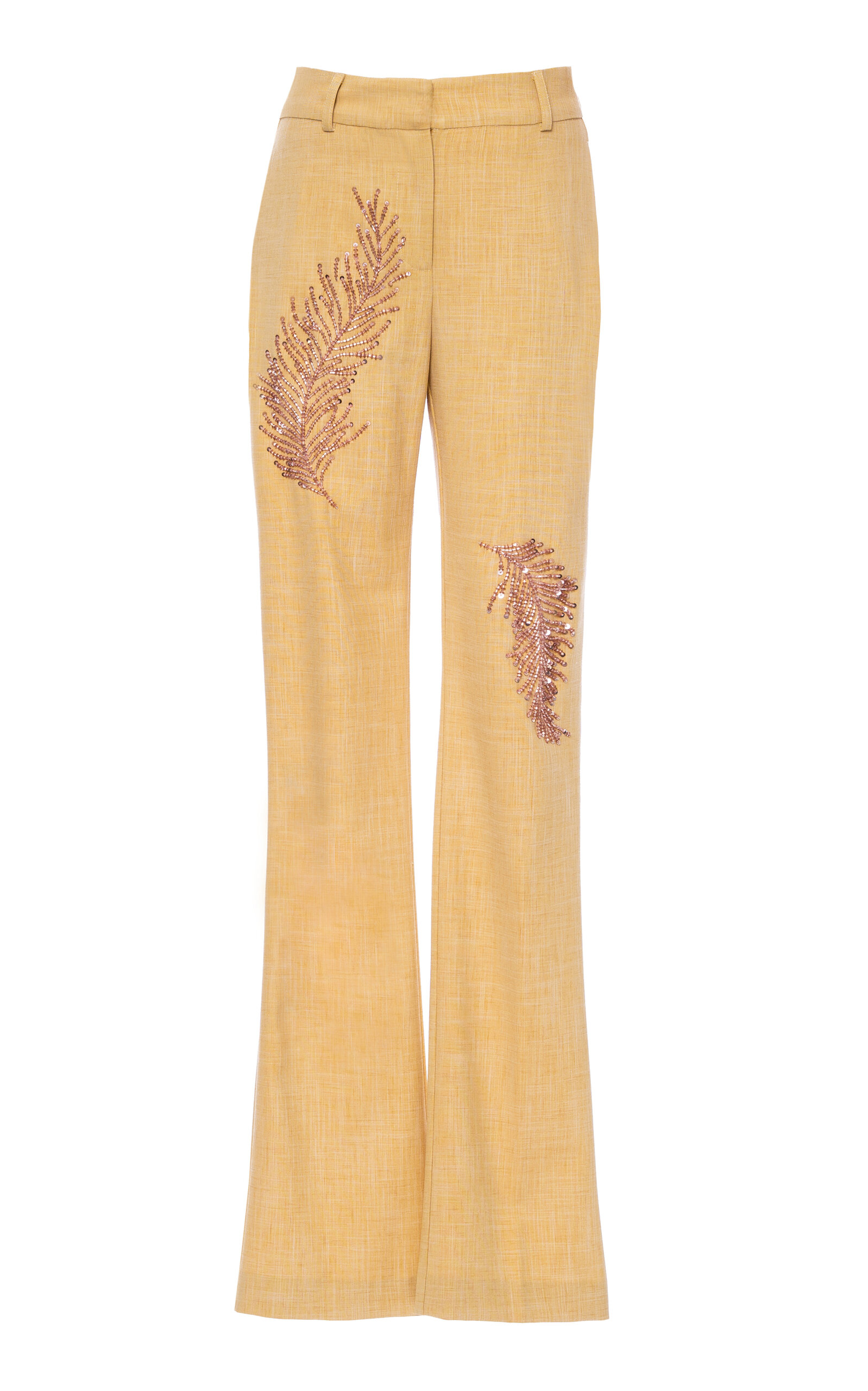 Des_phemmes Bead Embellished Tailored Suit Pant In Orange