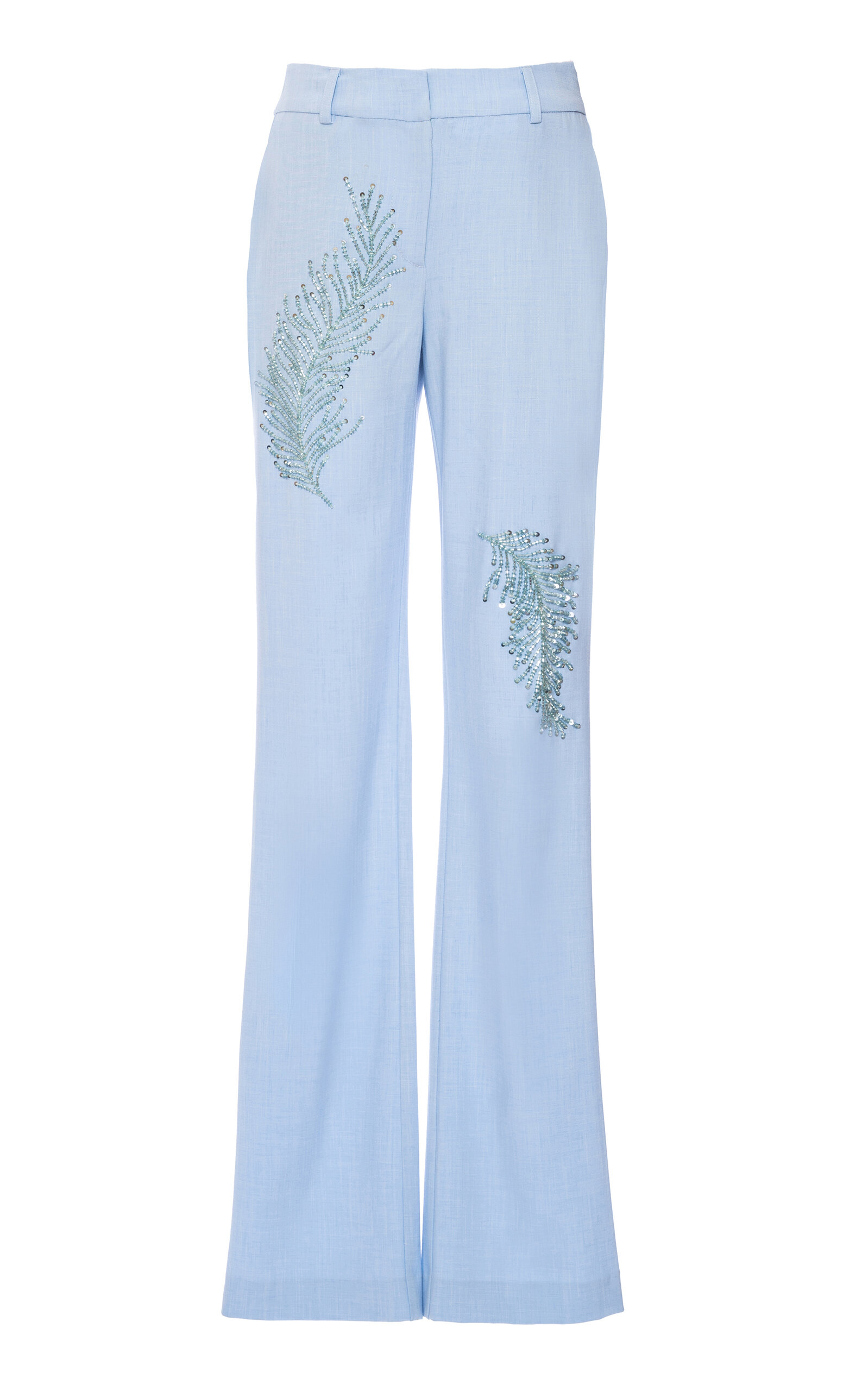 Des_phemmes Bead Embellished Tailored Suit Pant In Blue