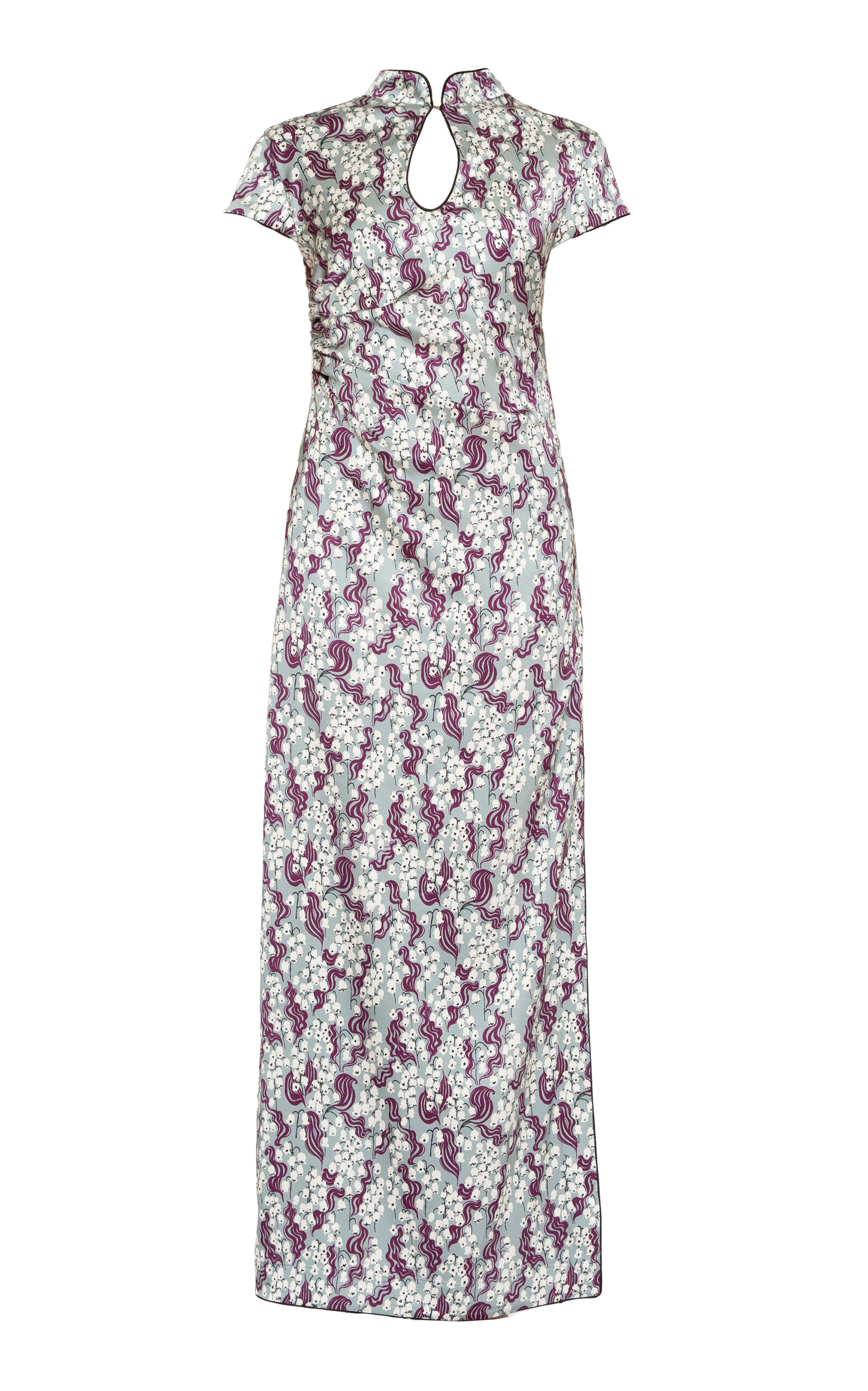 Des_phemmes Sequined Qipao Maxi Dress In Multi