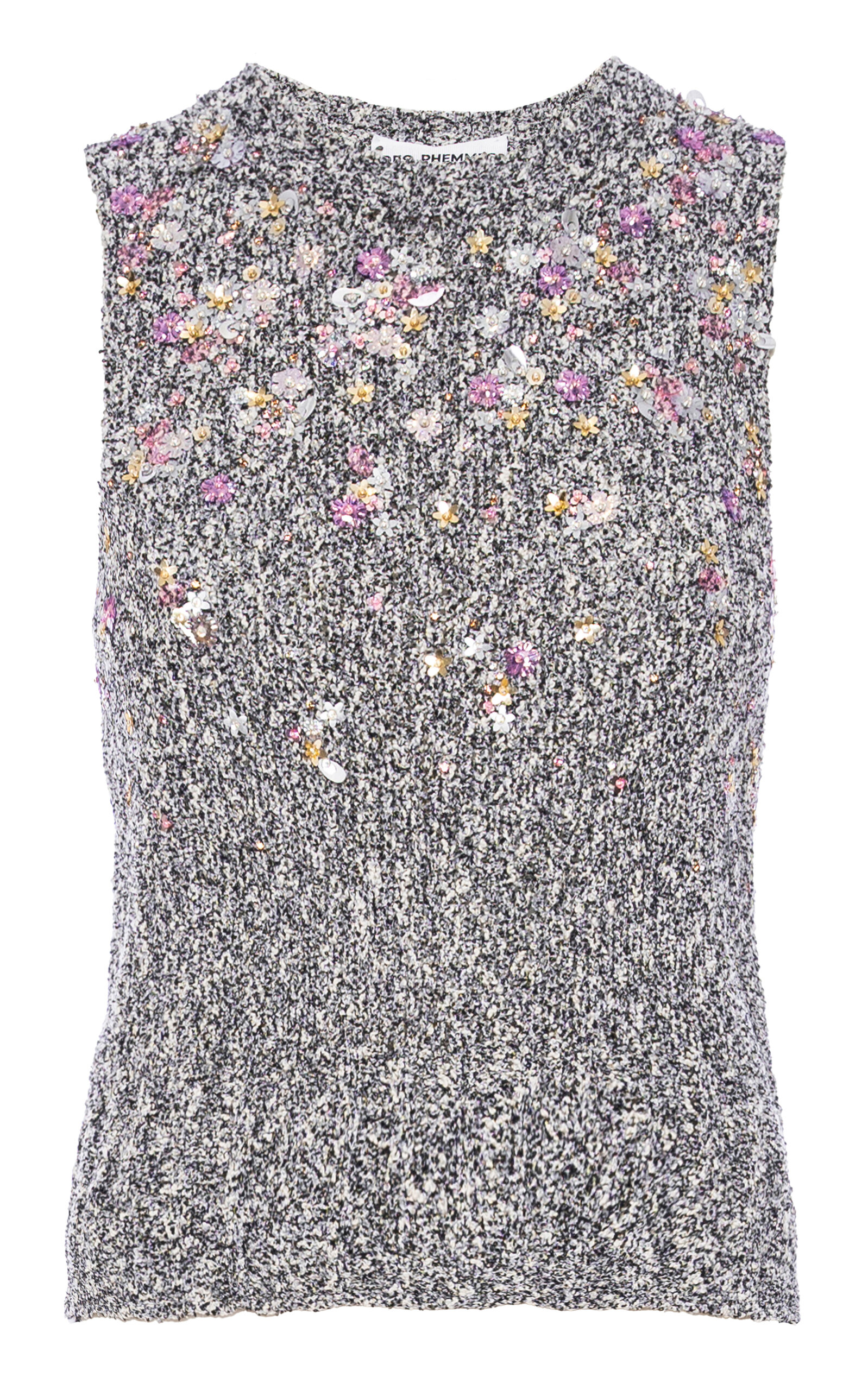 Des_phemmes Bead-embellished Boucle Crop Vest In Multi