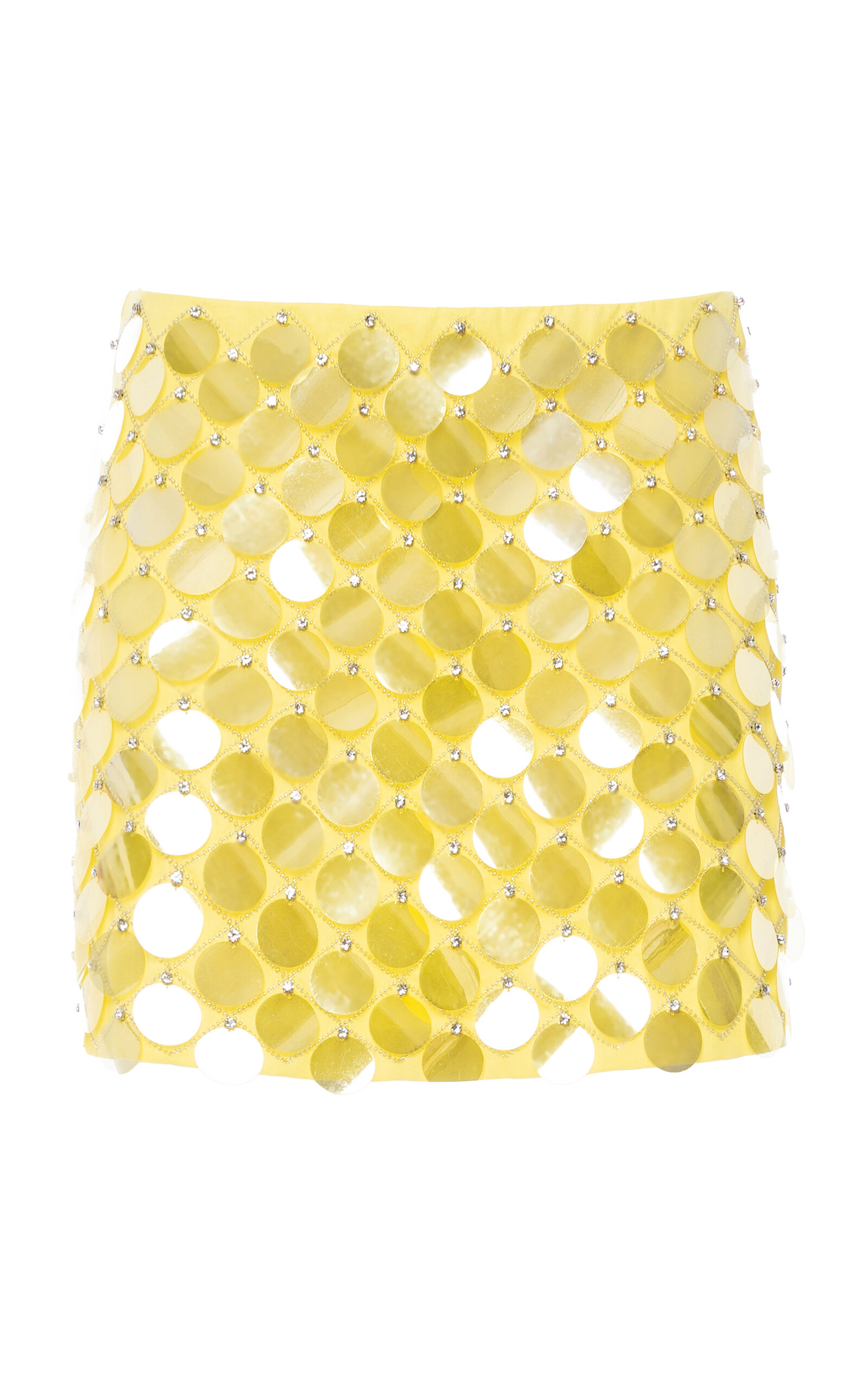 Des_phemmes Fishscale Sequin Mini Skirt In Yellow