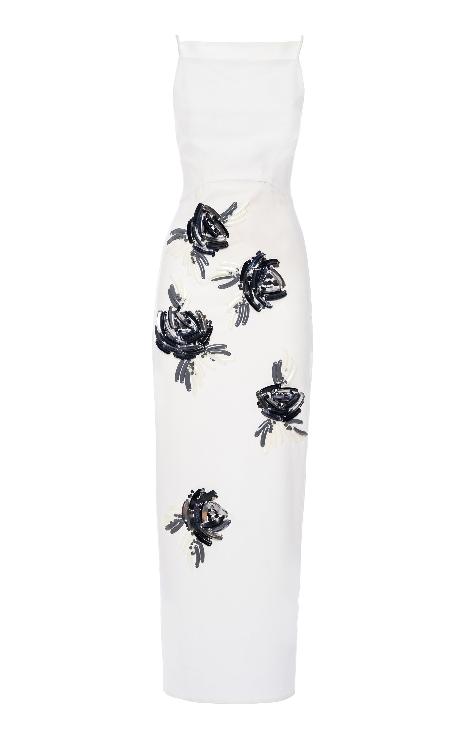 Des_phemmes Floral Bead-embellished Maxi Dress In White