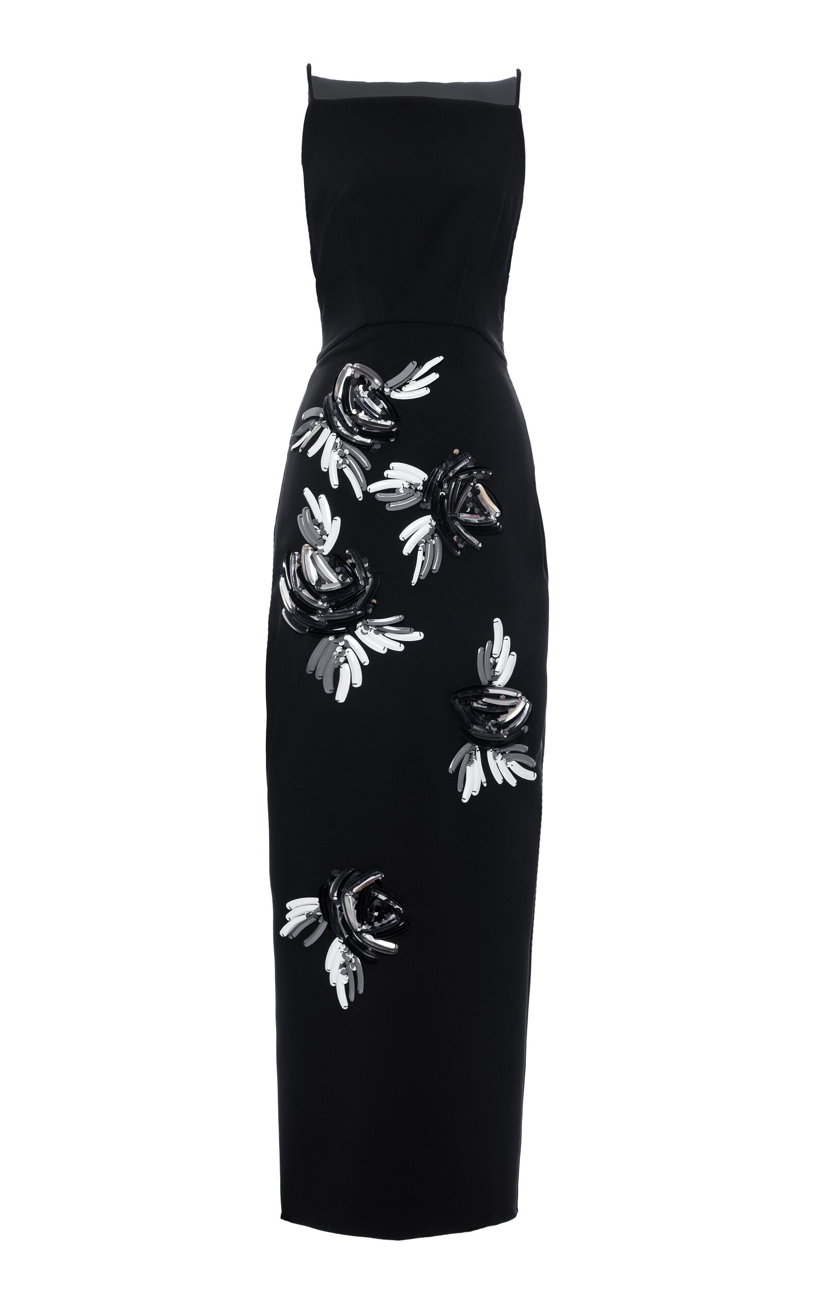 Des_phemmes Floral Bead-embellished Maxi Dress In Black