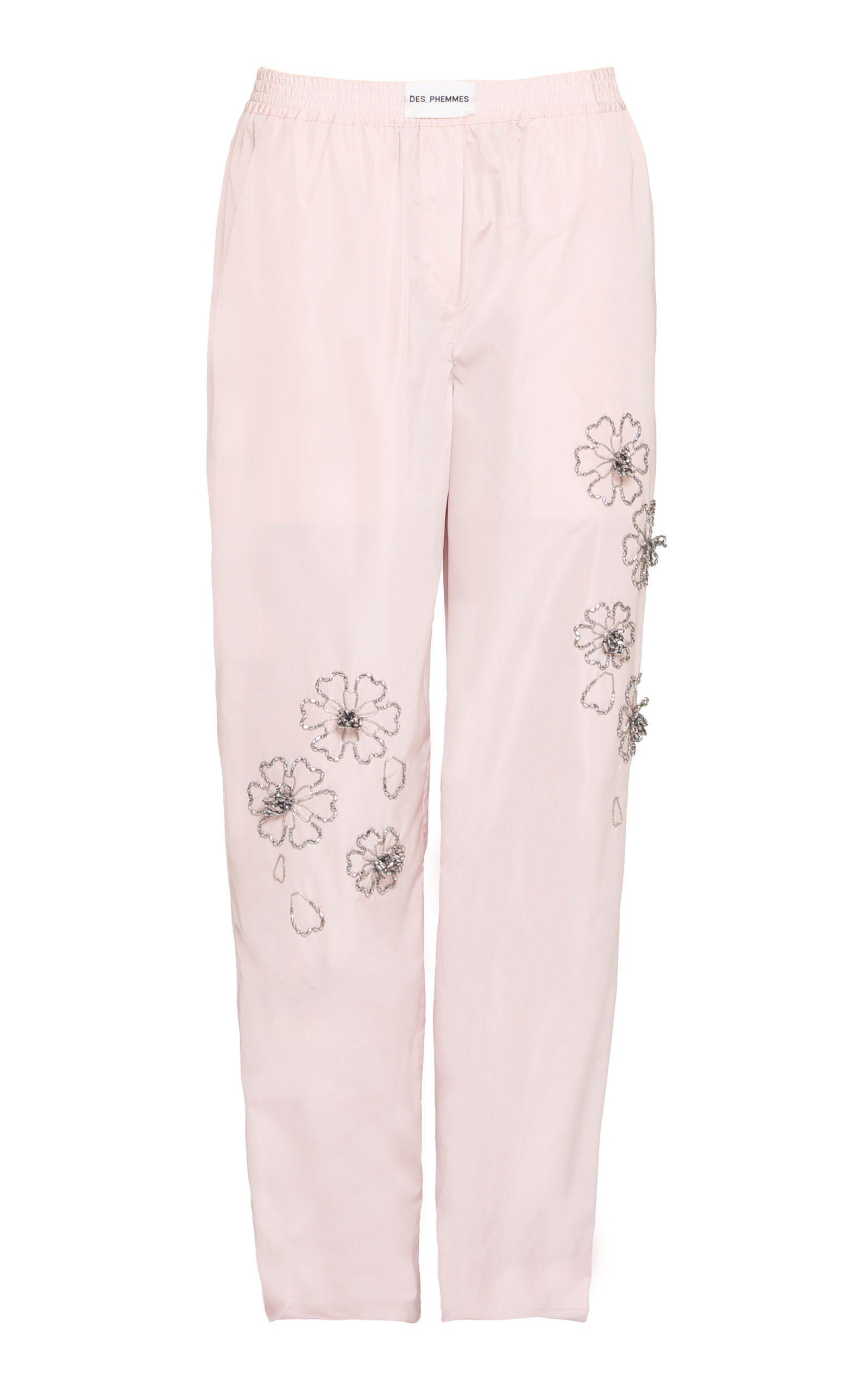 DES_PHEMMES Floral-Embellished Pajama Pants - Light Pink