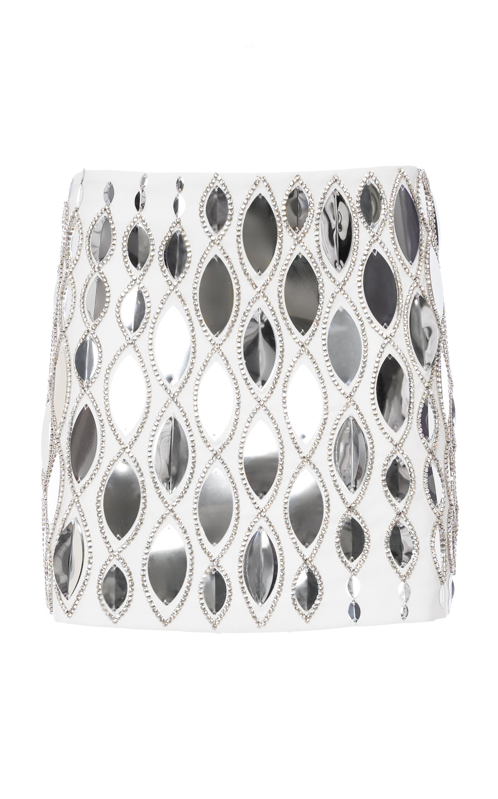 DES_PHEMMES Mirror-Embellished Mini Skirt - White