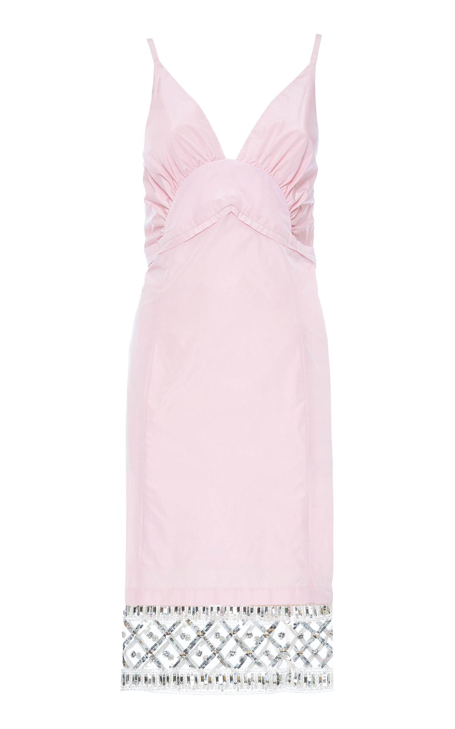 Des_phemmes Sequin-trimmed Midi Slip Dress In Pink