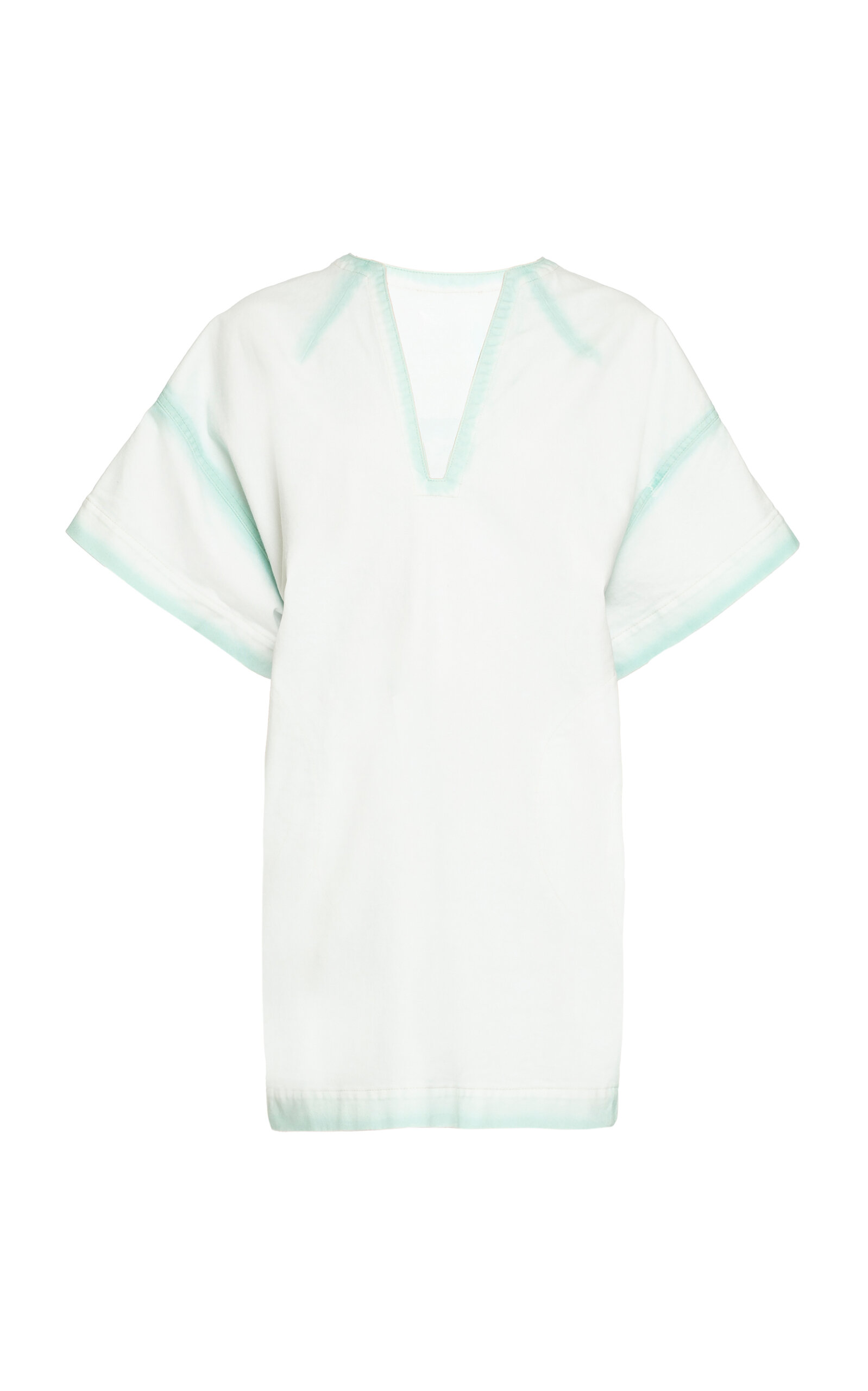Des_phemmes Contrast Outline Cocoon Denim Mini Dress In Blue
