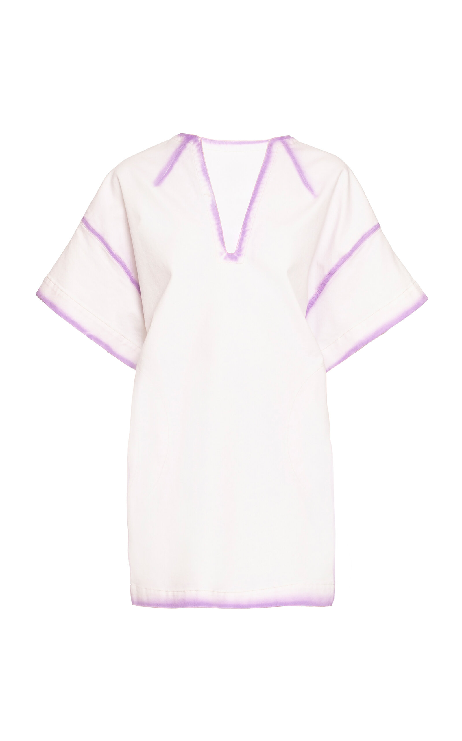 Des_phemmes Contrast Outline Cocoon Denim Mini Dress In Multi