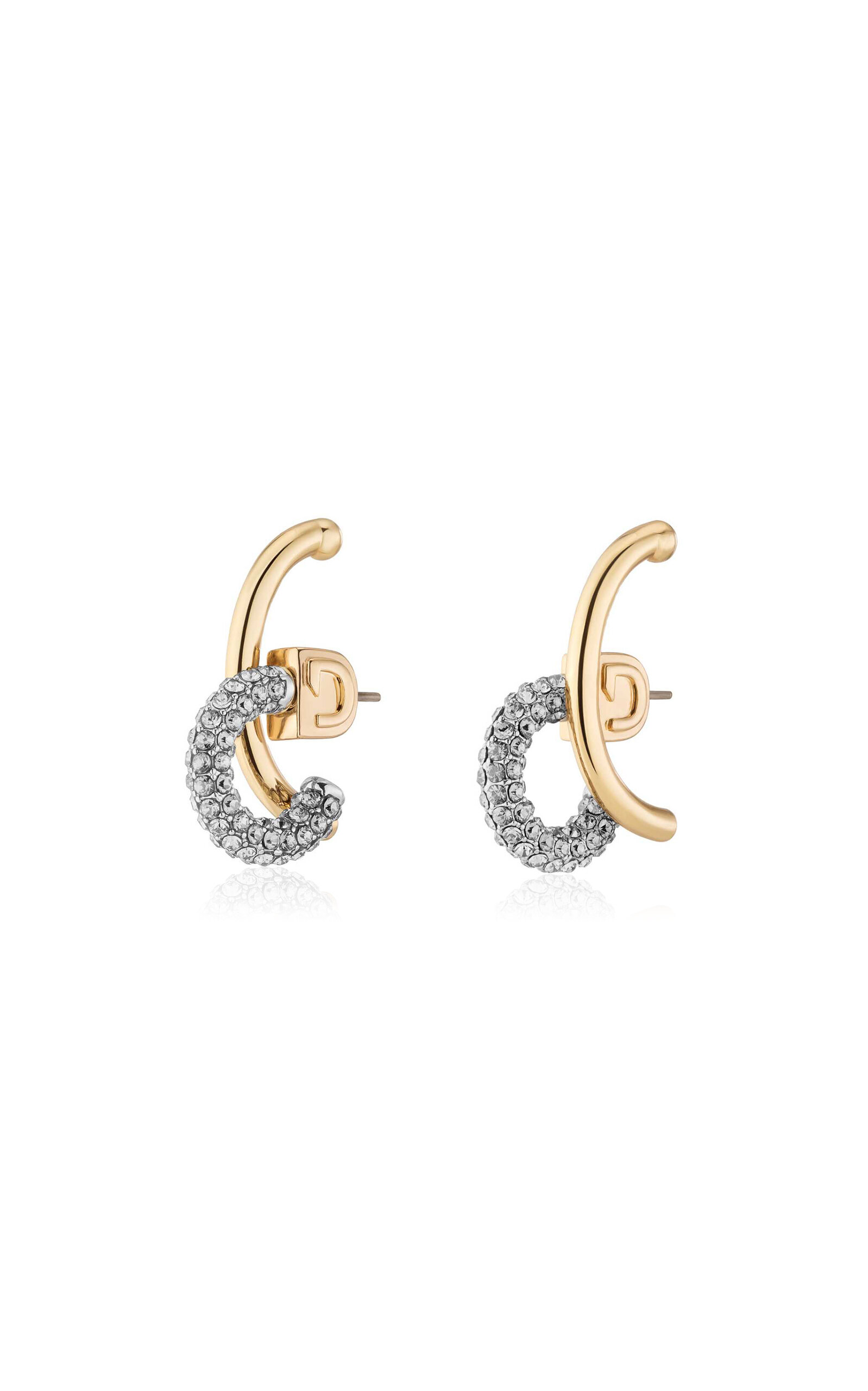 DEMARSON - Marisa Mini Gold-Plated Crystal Earrings - Gold - OS - Moda Operandi - Gifts For Her