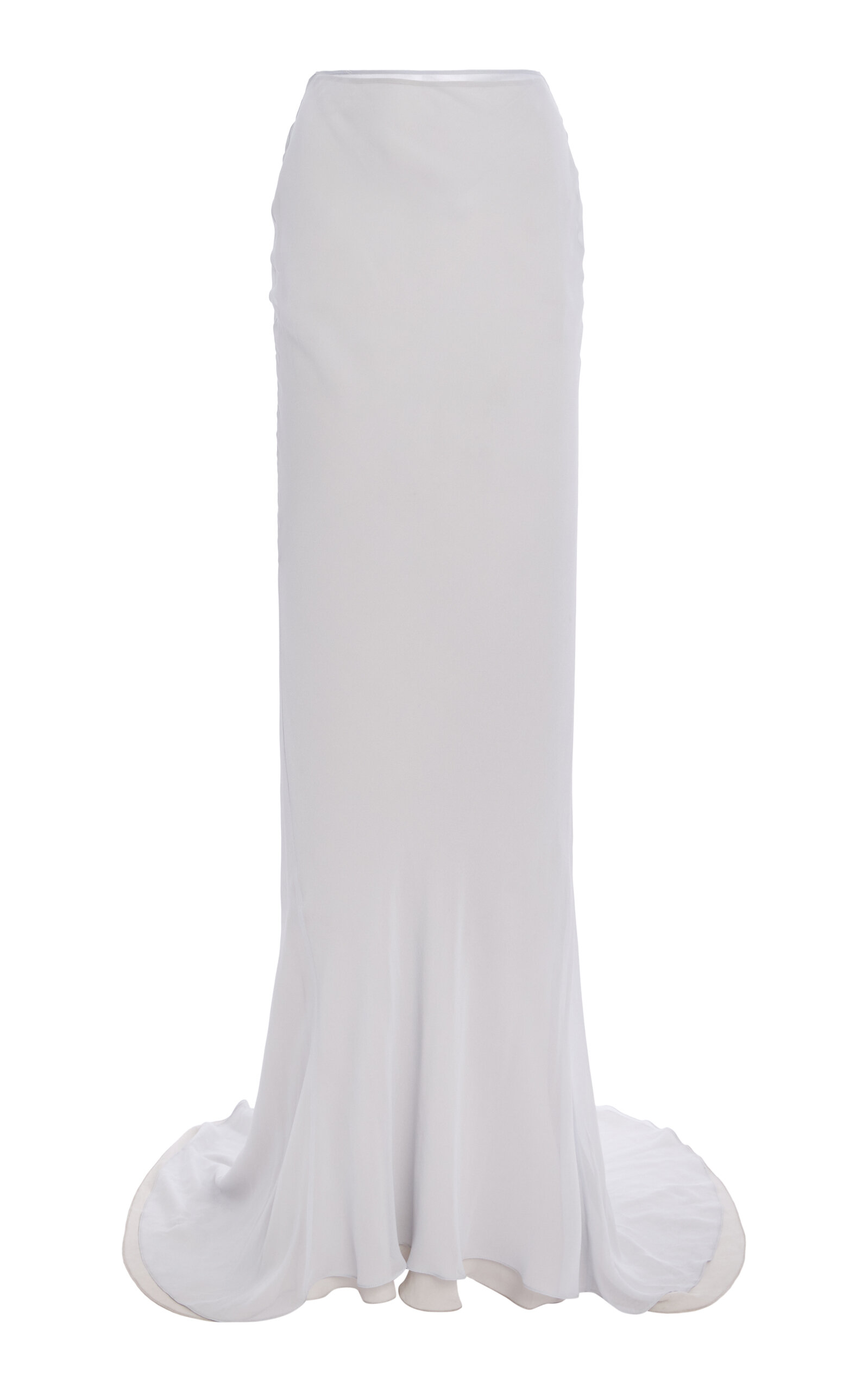 Wiederhoeft Gallery Layered Silk Bias-cut Maxi Skirt In Blue
