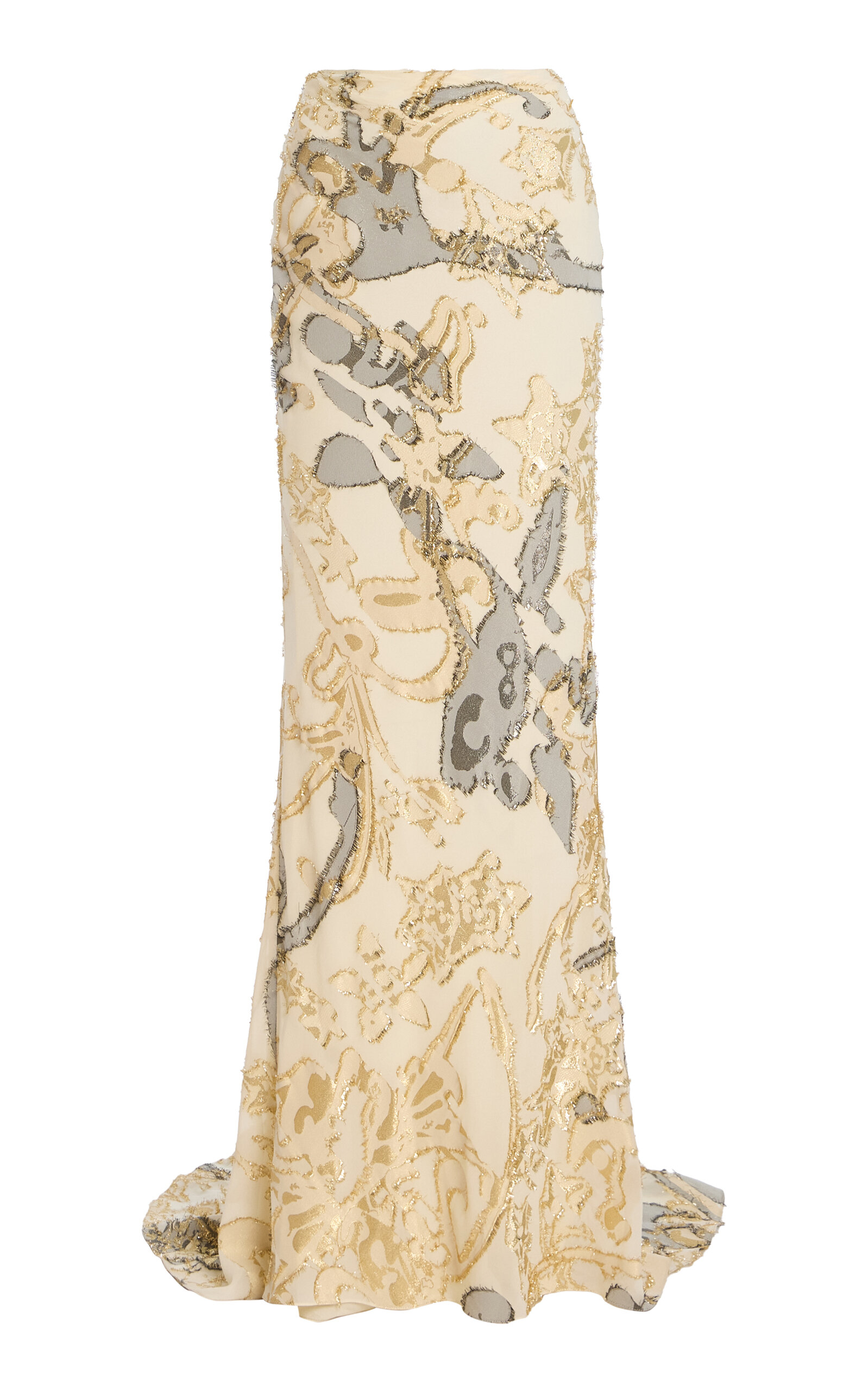 Wiederhoeft Fil-coupé Silk Bias-cut Gallery Maxi Skirt In Animal Print