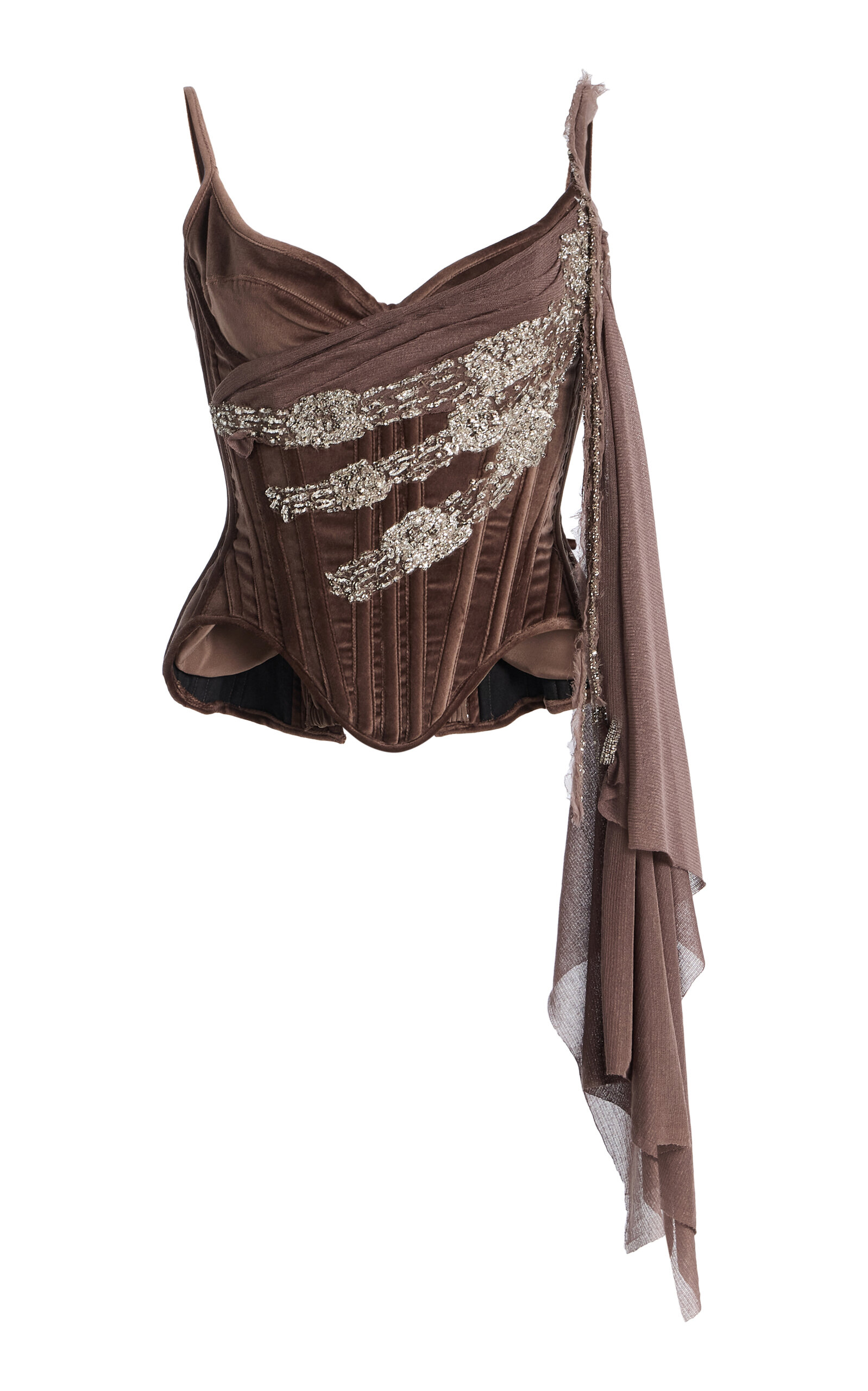 Wiederhoeft Salon Crystal-Embellished Velvet Corset