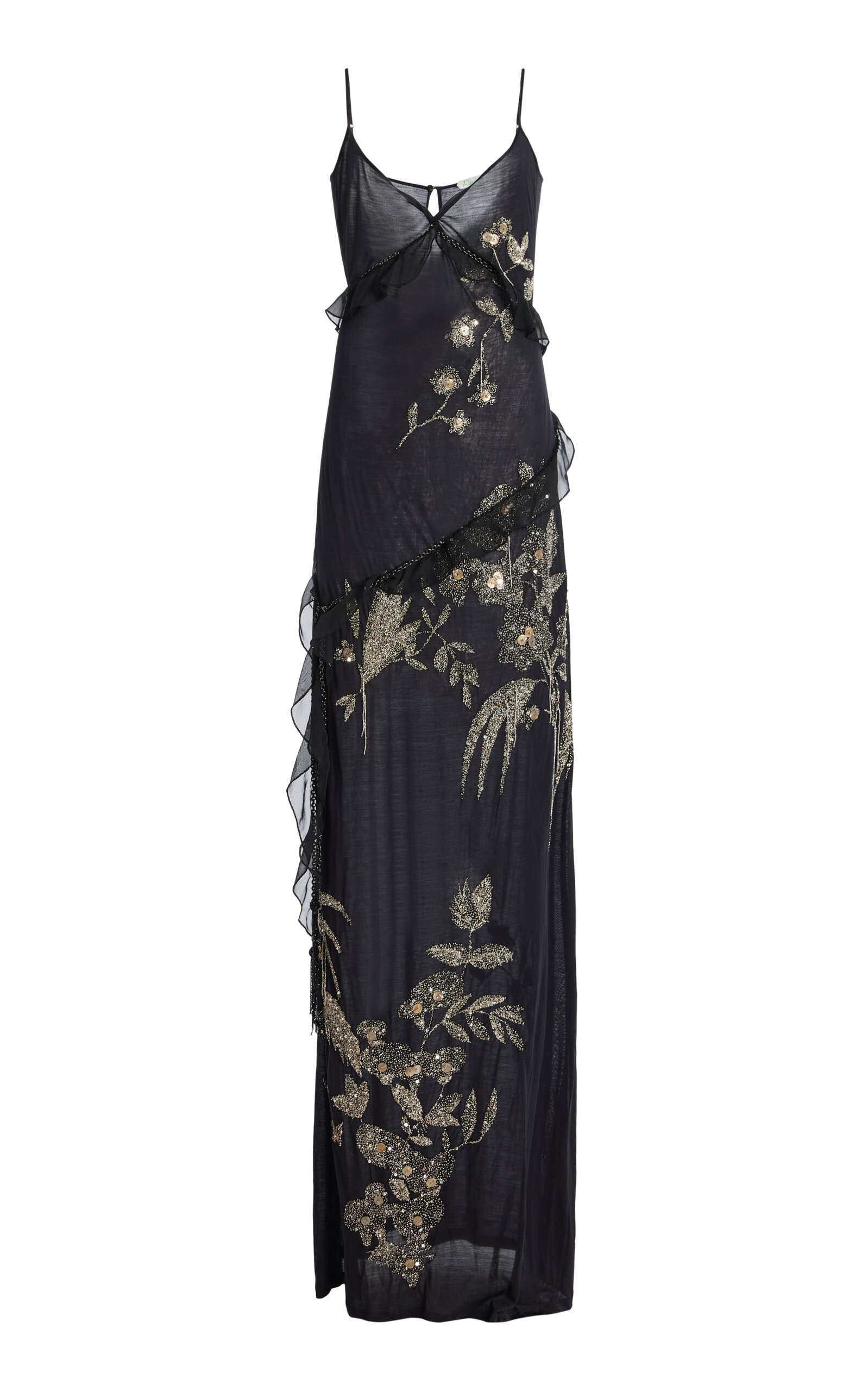 Wiederhoeft Arbe Embroidered Silk Jersey Dress