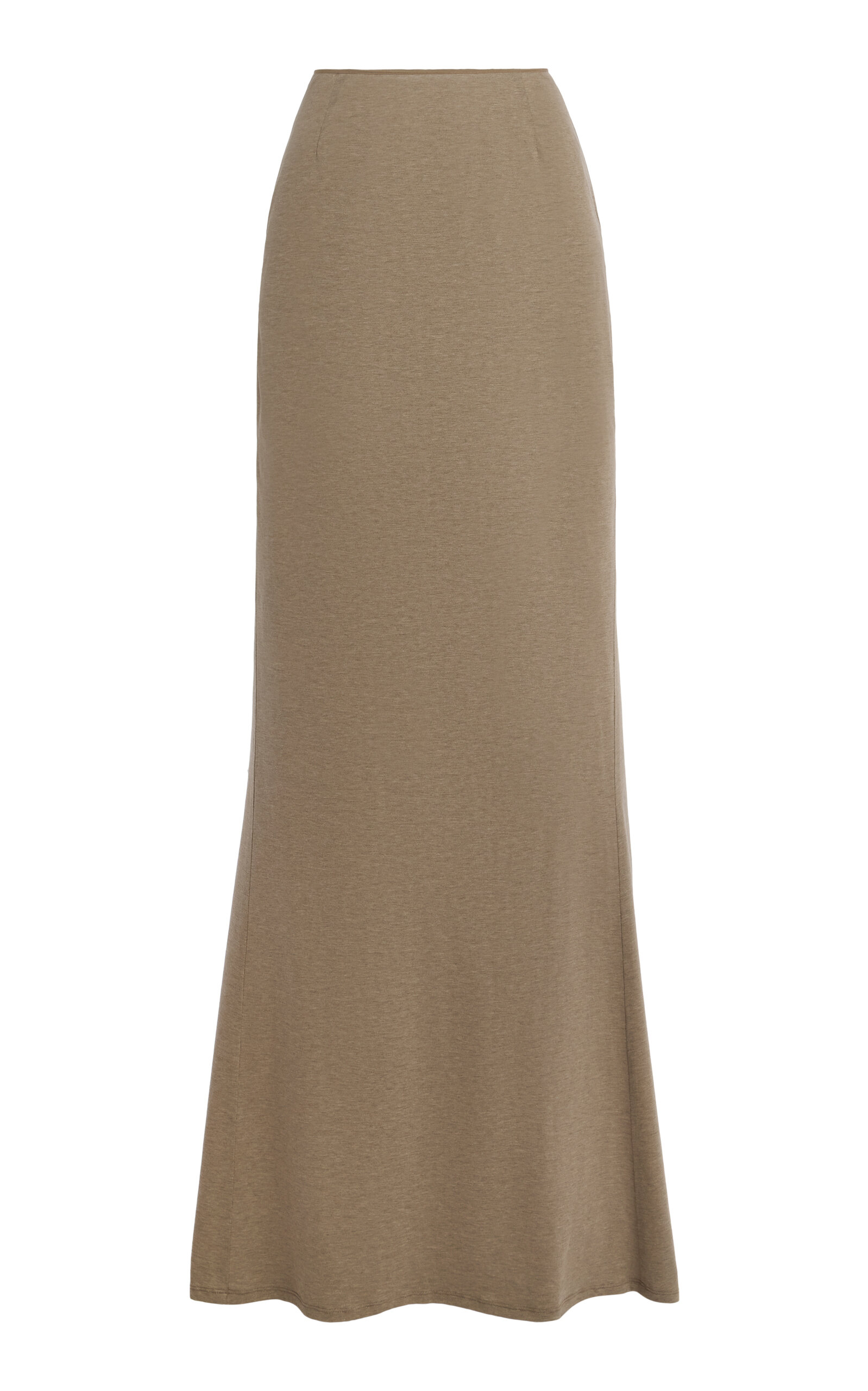 Wiederhoeft Jersey Back-draped Maxi Skirt In Brown