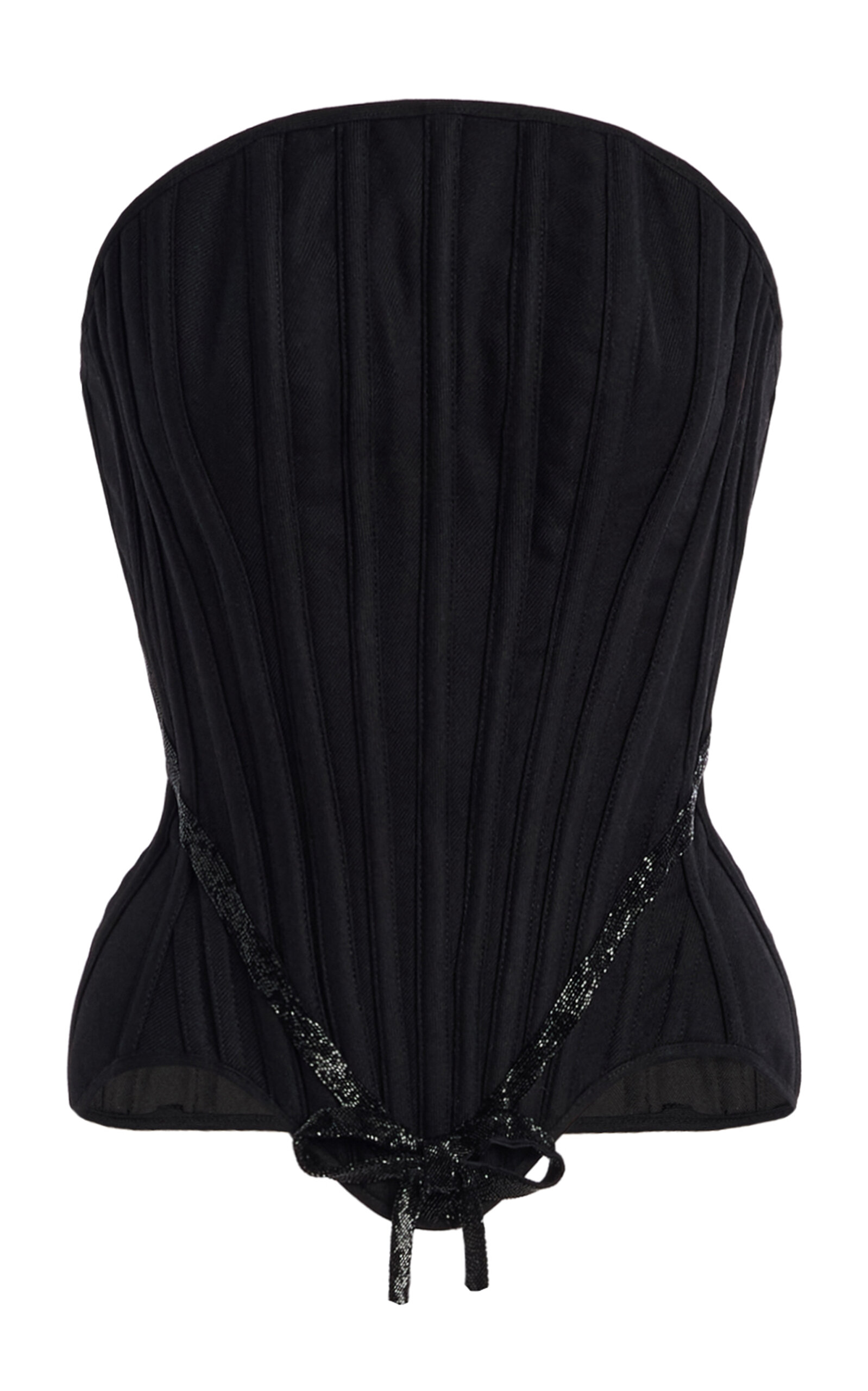 Wiederhoeft Julie Corset In Heavy Wool With Hand Embroidery - Black