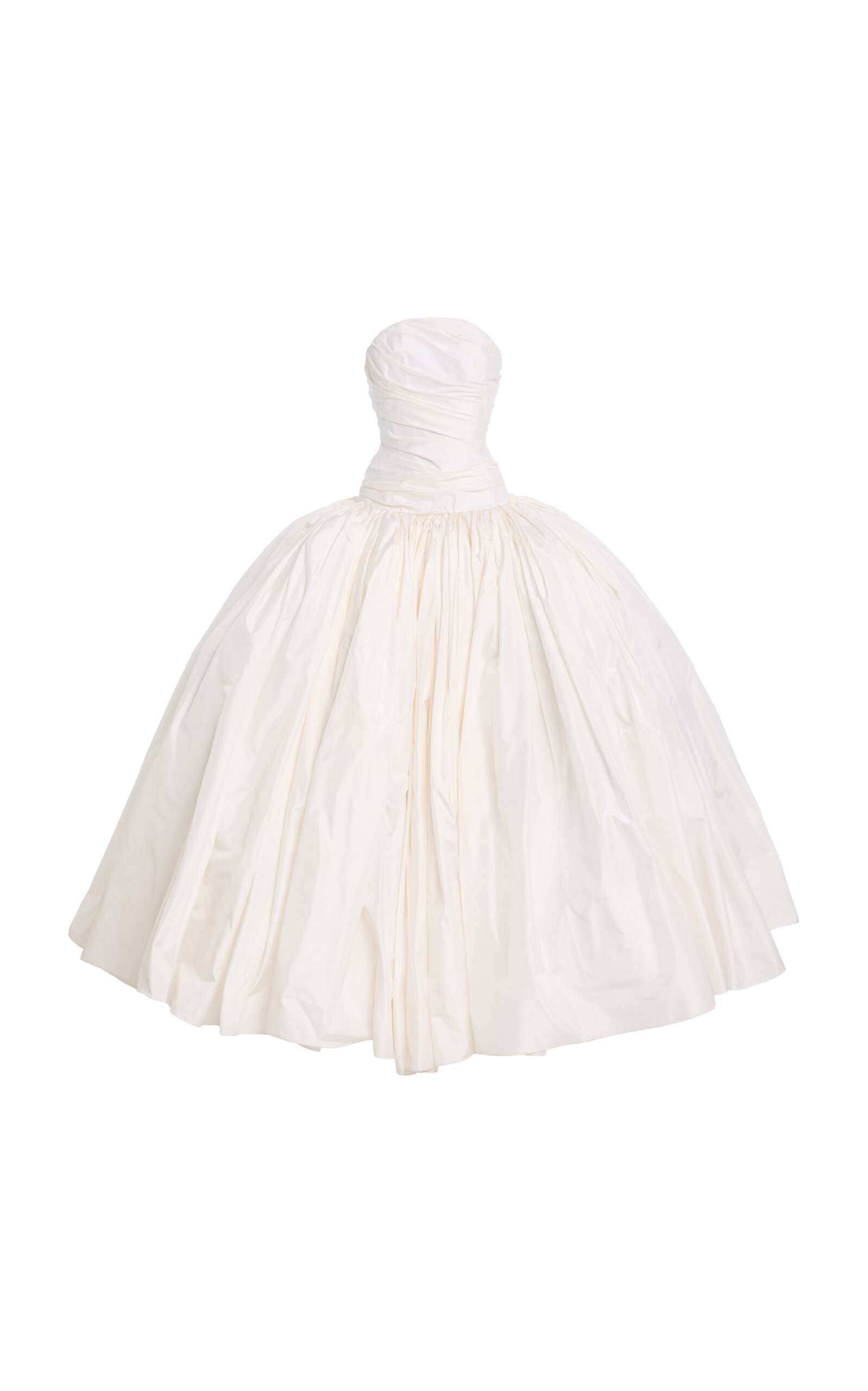 Wiederhoeft Norma Gown In White Silk Taffeta - Off-White