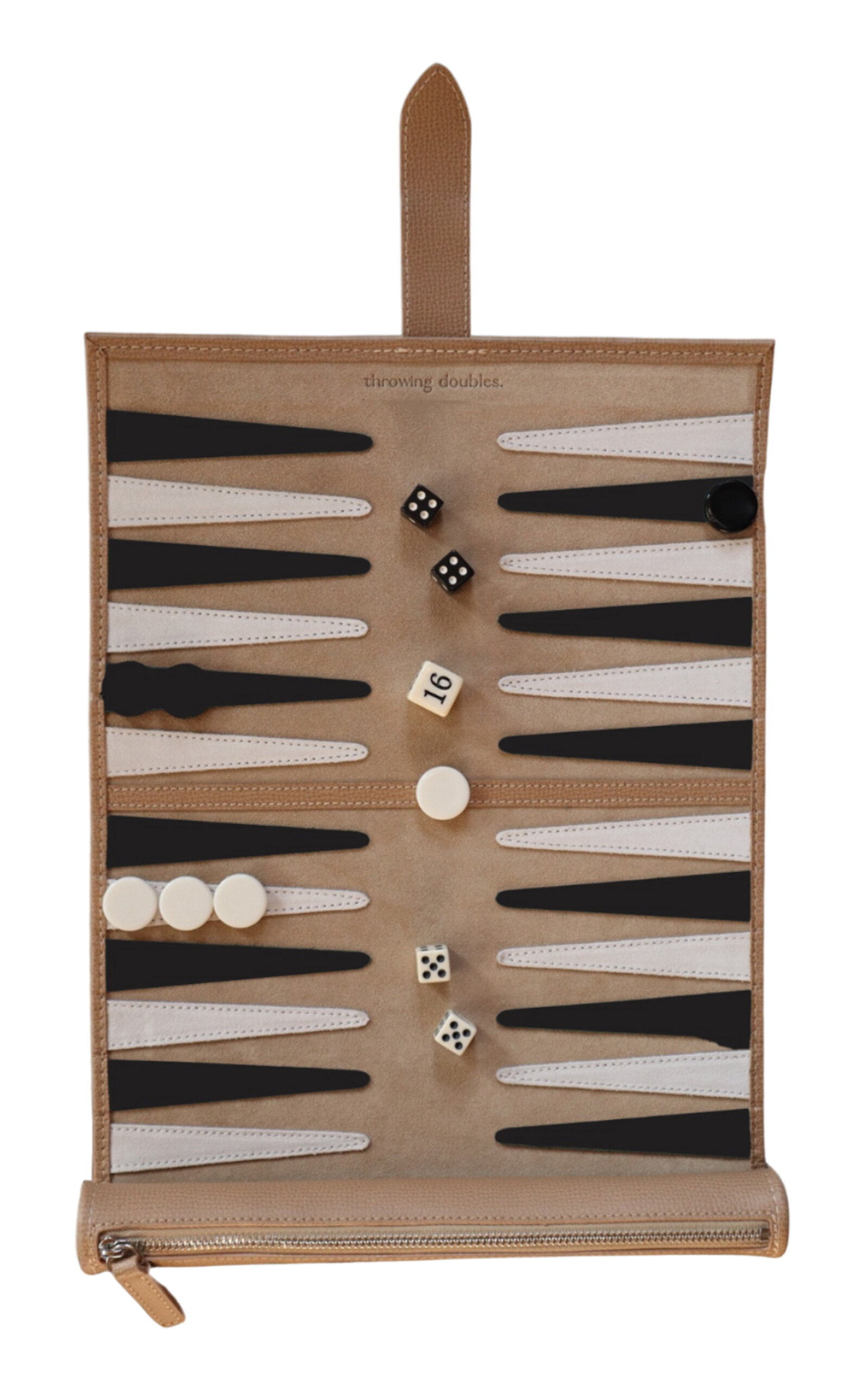 Throwing Doubles Manhattan Travel Backgammon Board In Brown