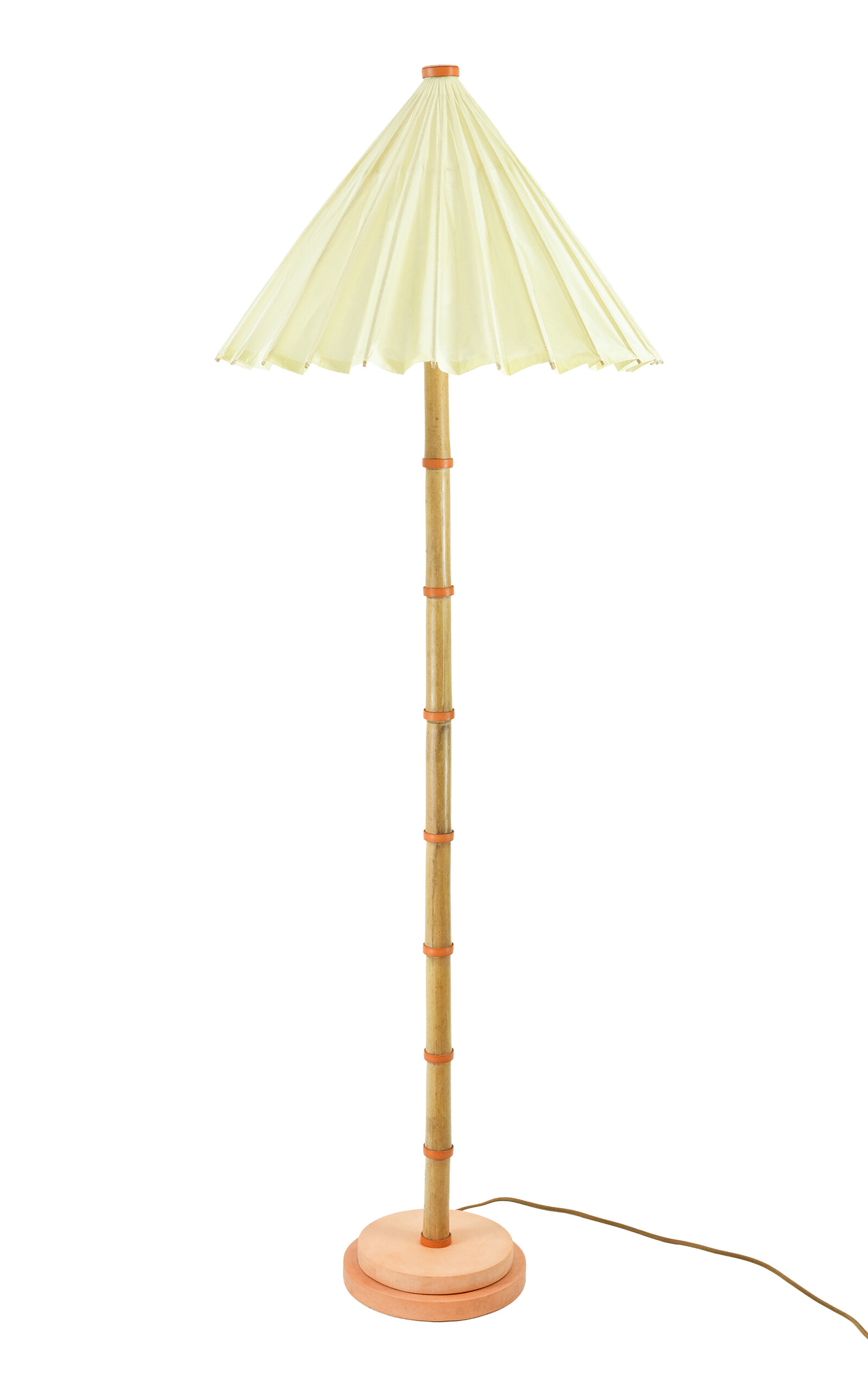 Tennant New York Safari Lamp In Bamboo And Leather In White