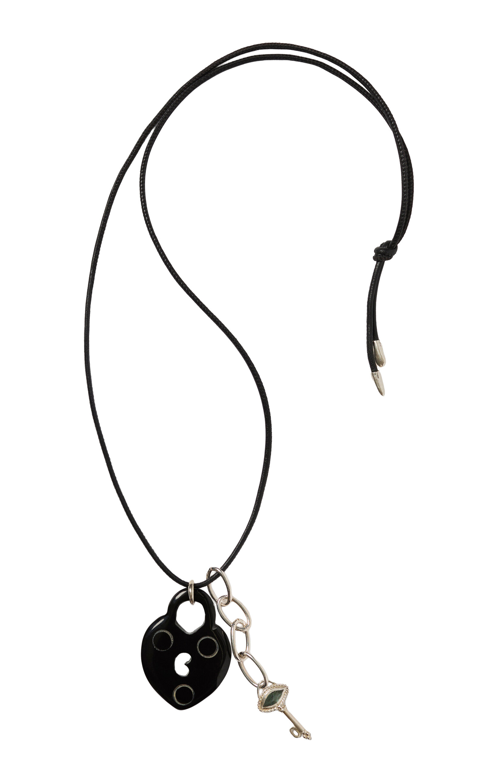 Chan Luu Heart Locket Gold-plated Quartz Necklace In Black