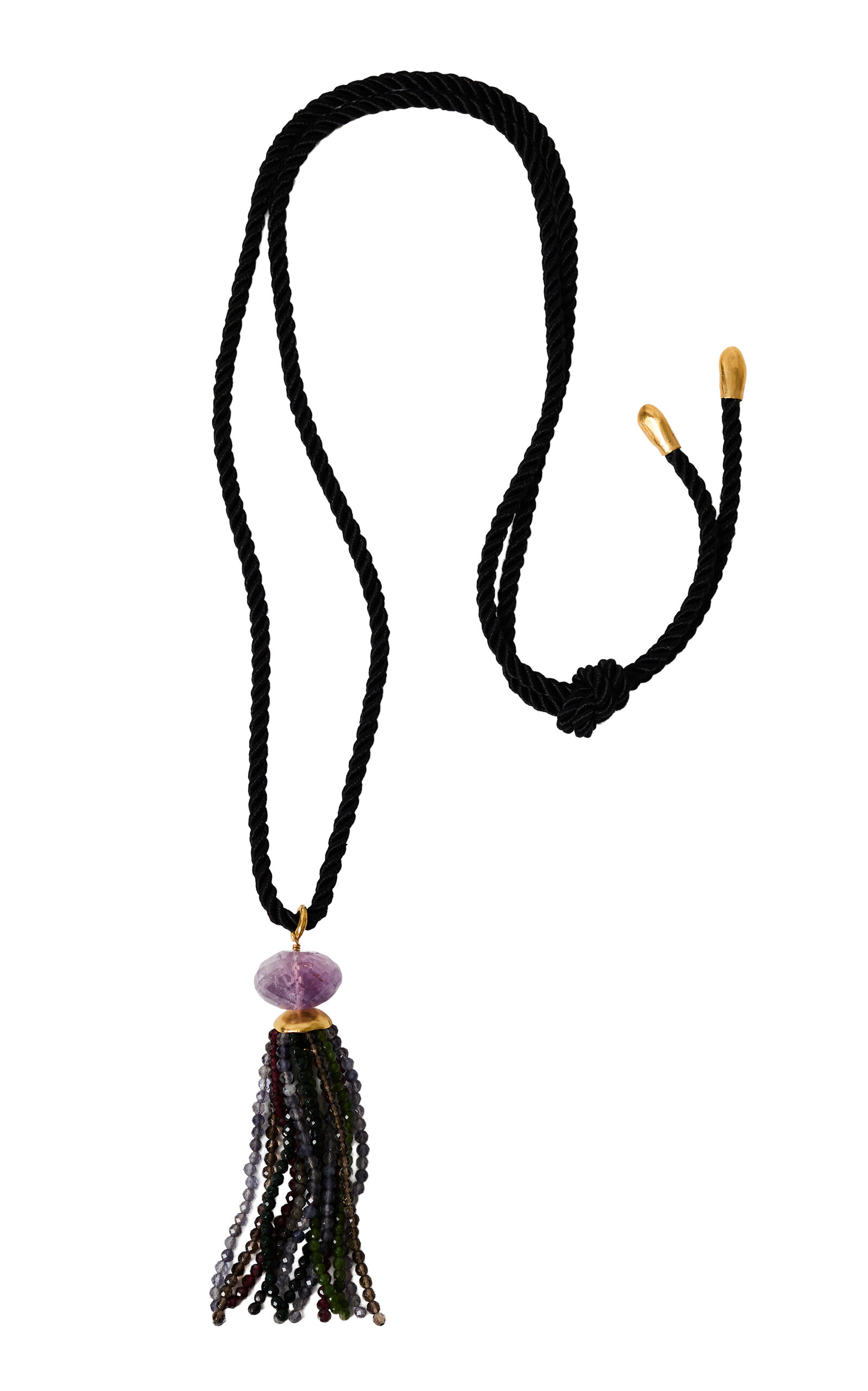 Chan Luu Regina 18k Gold-plated Sterling Silver Necklace In Black