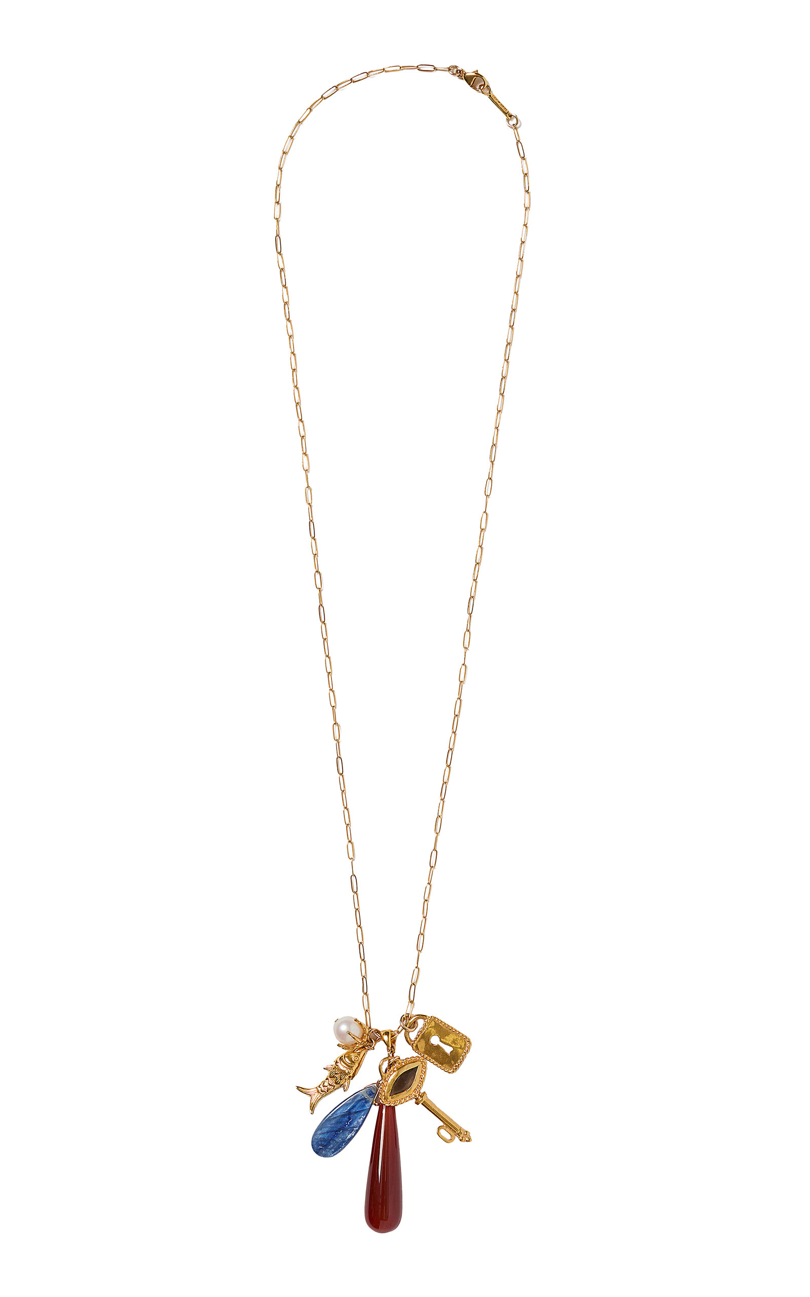 Chan Luu Messina 18k Gold-plated Agate Necklace In Multi